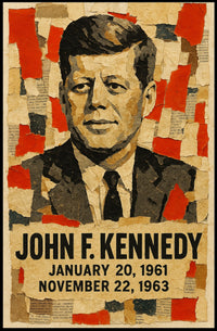 John F. Kennedy 35th President of the United States Layered paper Collage Poster