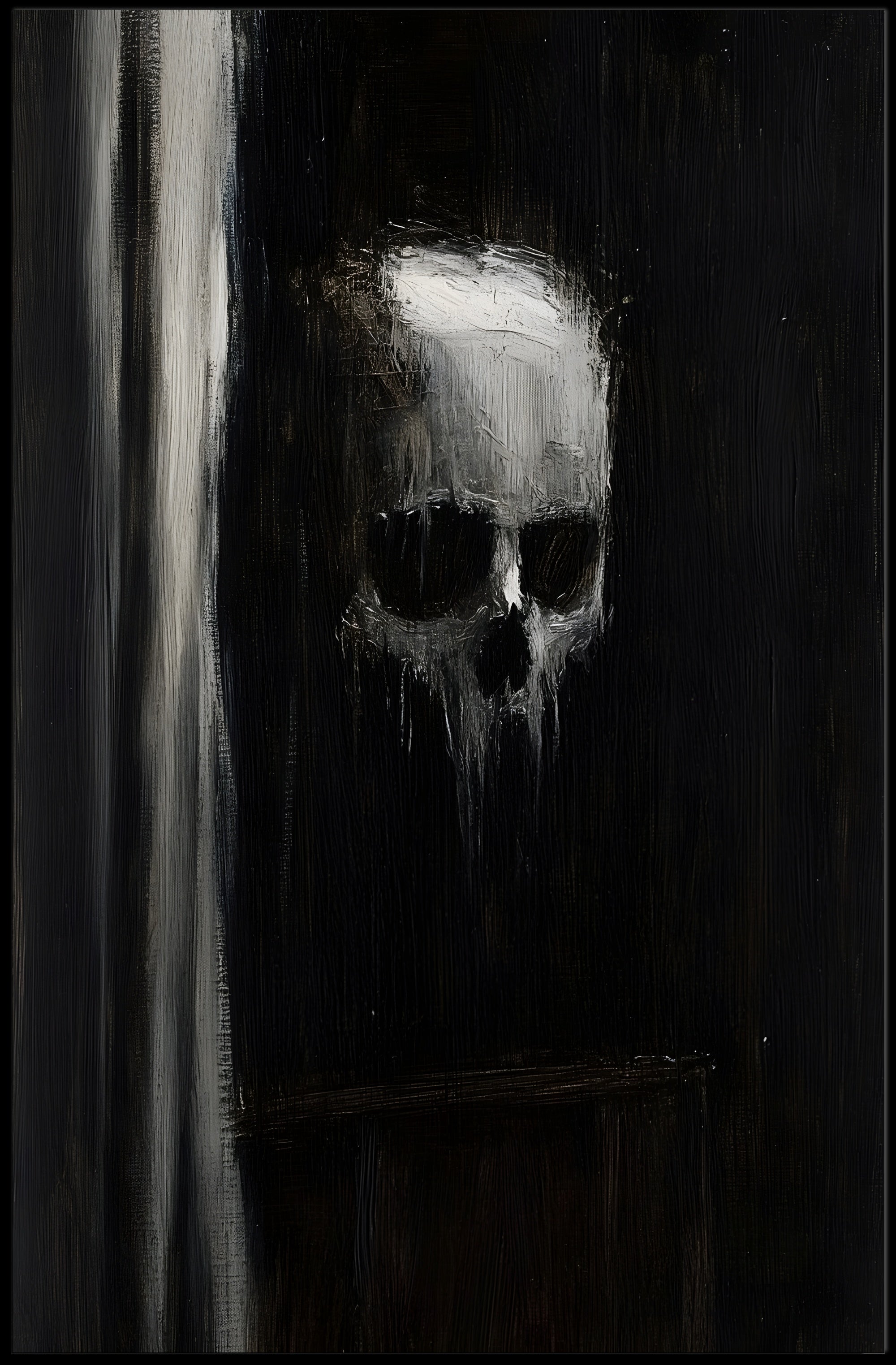 Haunting Textured Skull Dark Abstract Artistic Poster PosterGoat