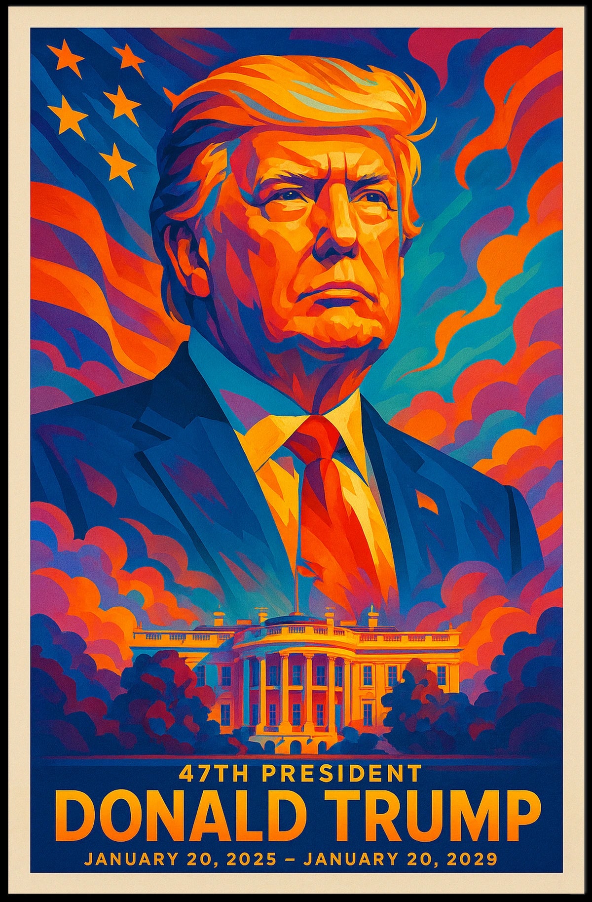Donald Trump 47th President Pop Art Poster
