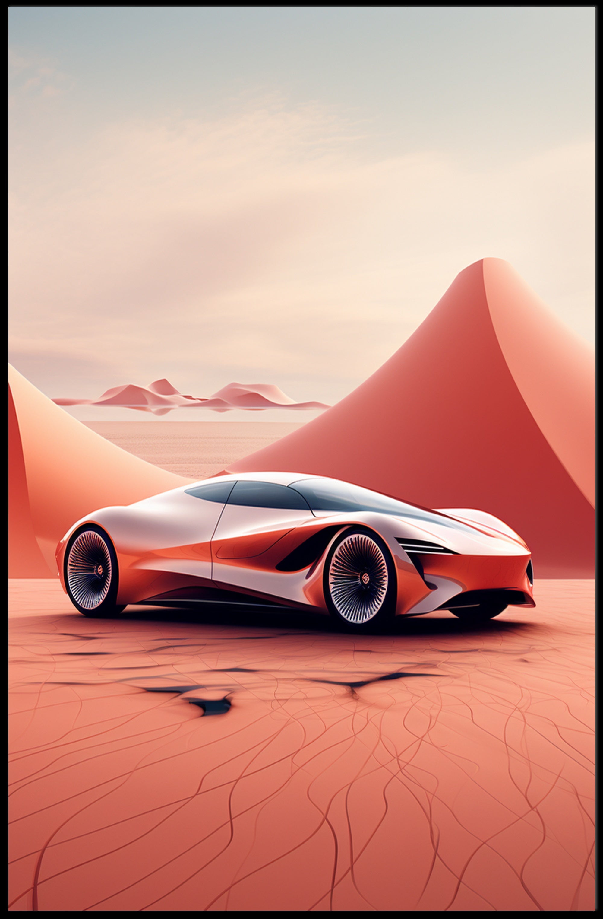 Futuristic Desert Ride Poster PosterGoat