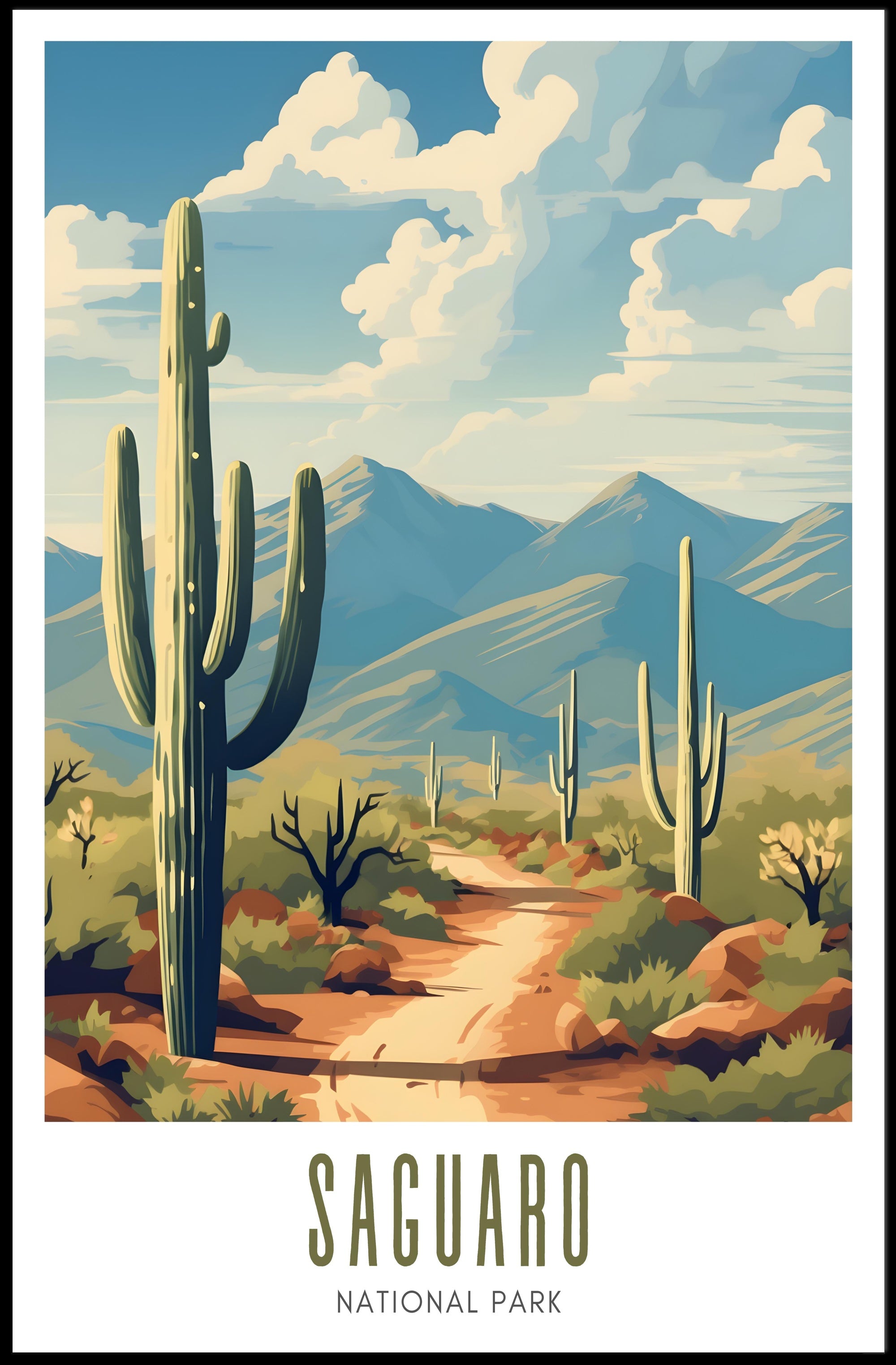 Saguaro National Park Vintage Travel Poster Print