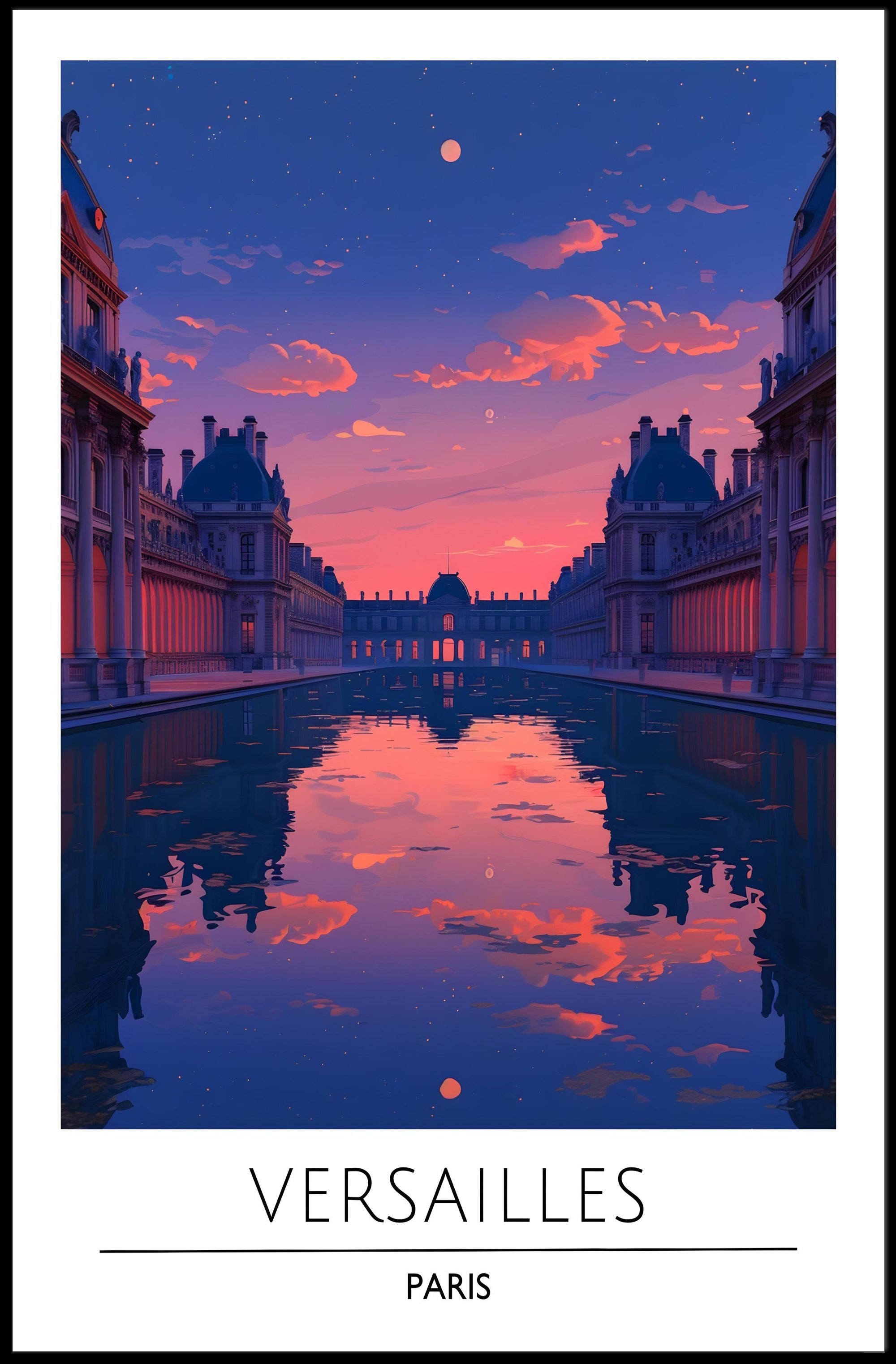 Versailles Sunset: Artistic Palace in Cultural or Heritage Poster