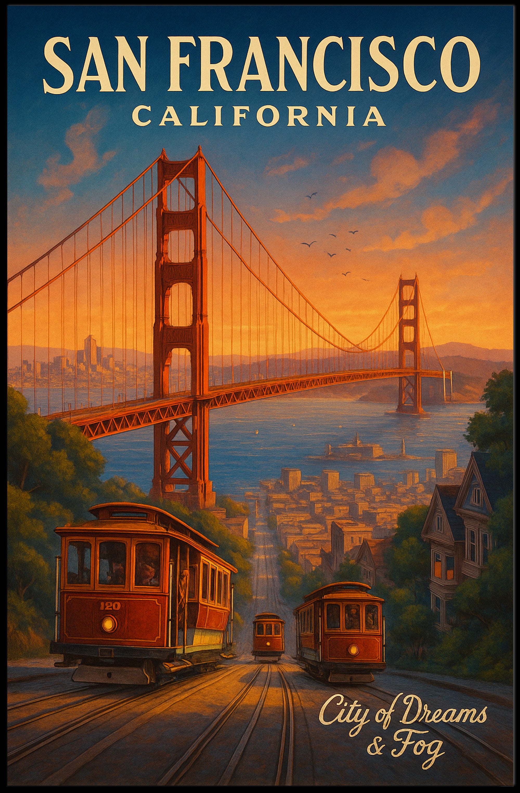 San Francisco Scenic Poster City Of Dreams Wall Art