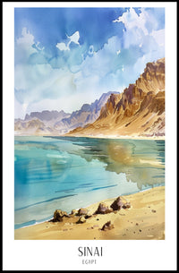 Sinai Serene Landscape Watercolor Travel Poster PosterGoat