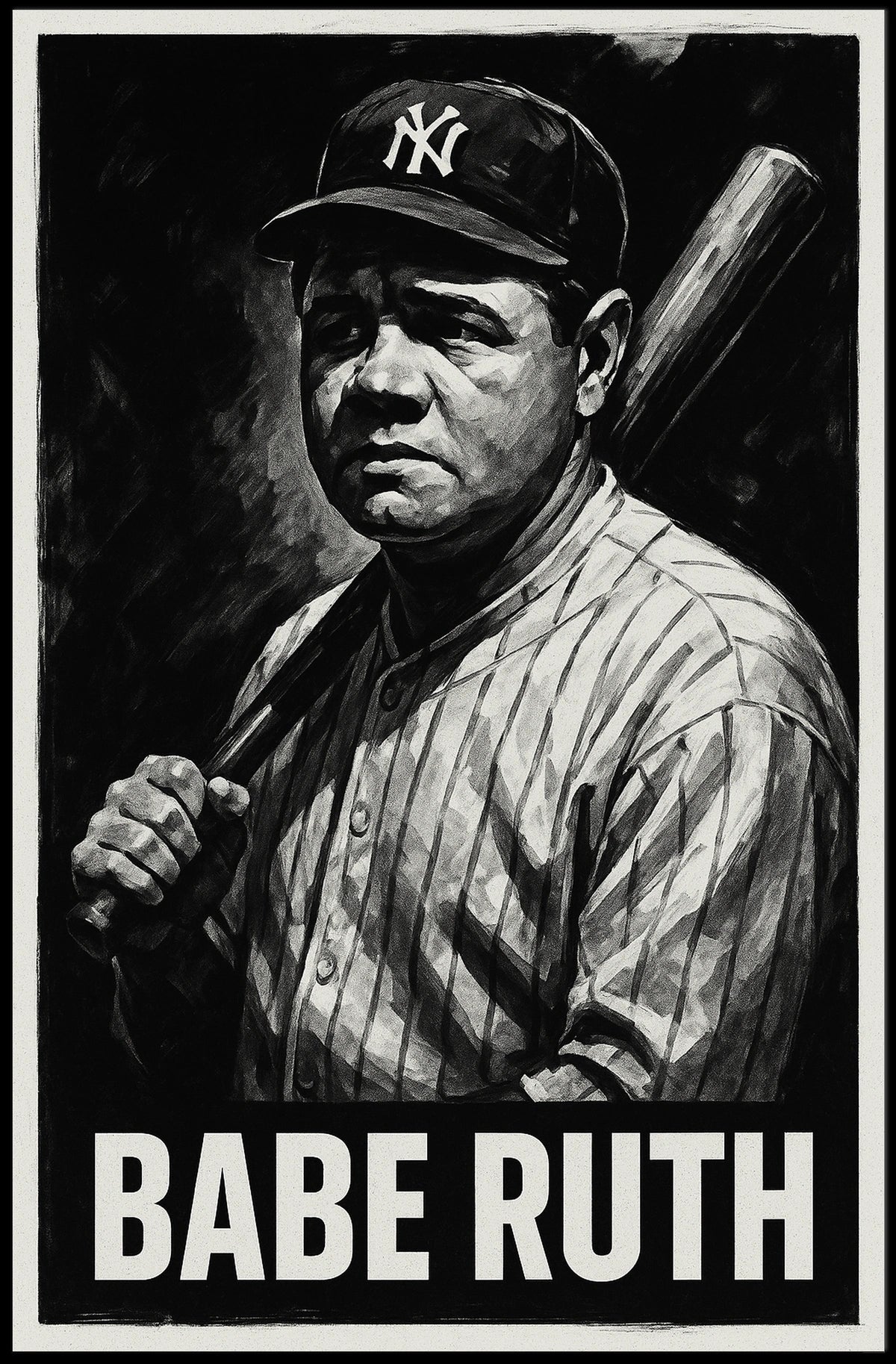 Babe Ruth Iconic Baseball Legend Poster