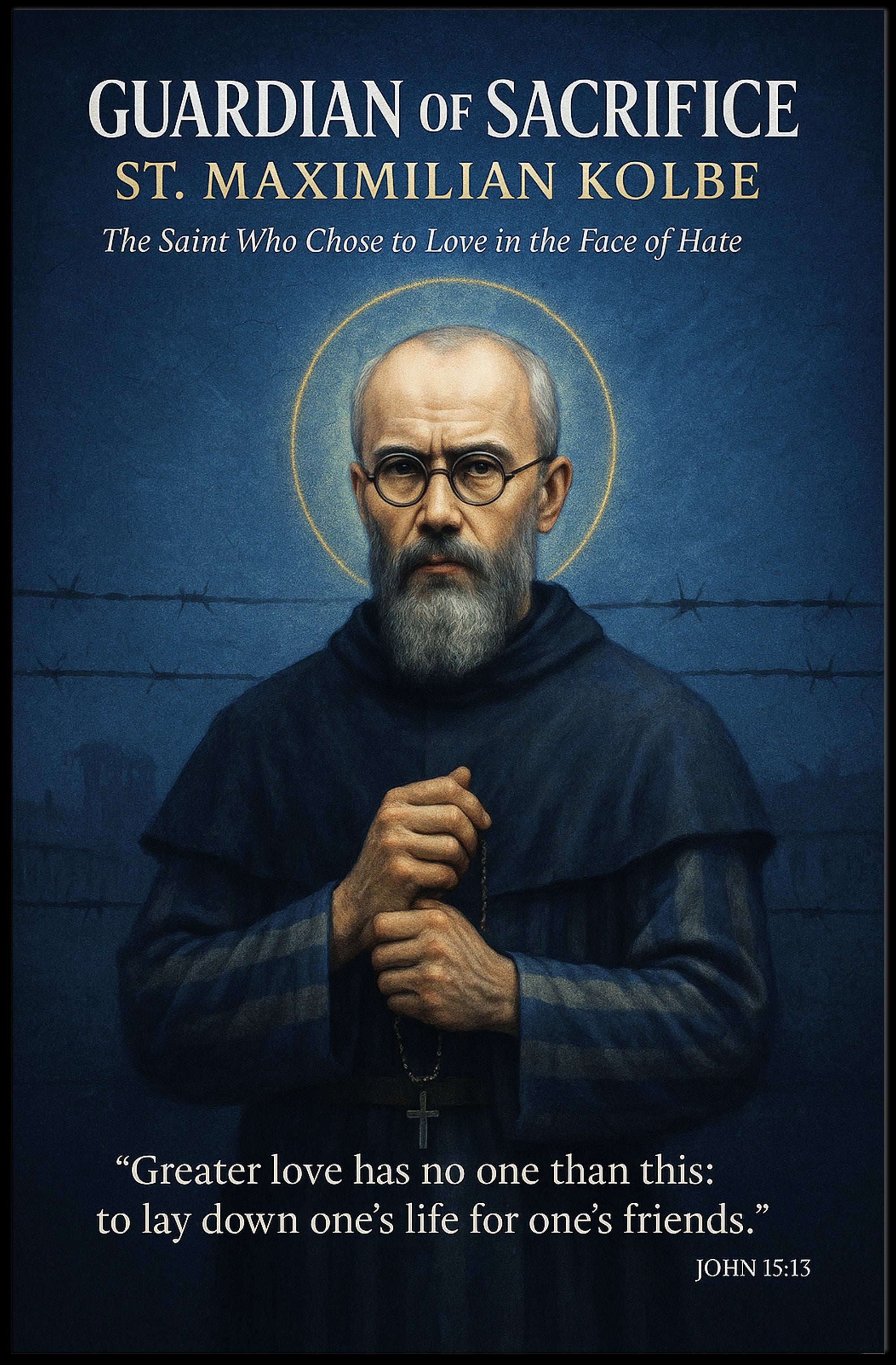 Guardian of Sacrifice St. Maximilian Kolbe Poster PosterGoat
