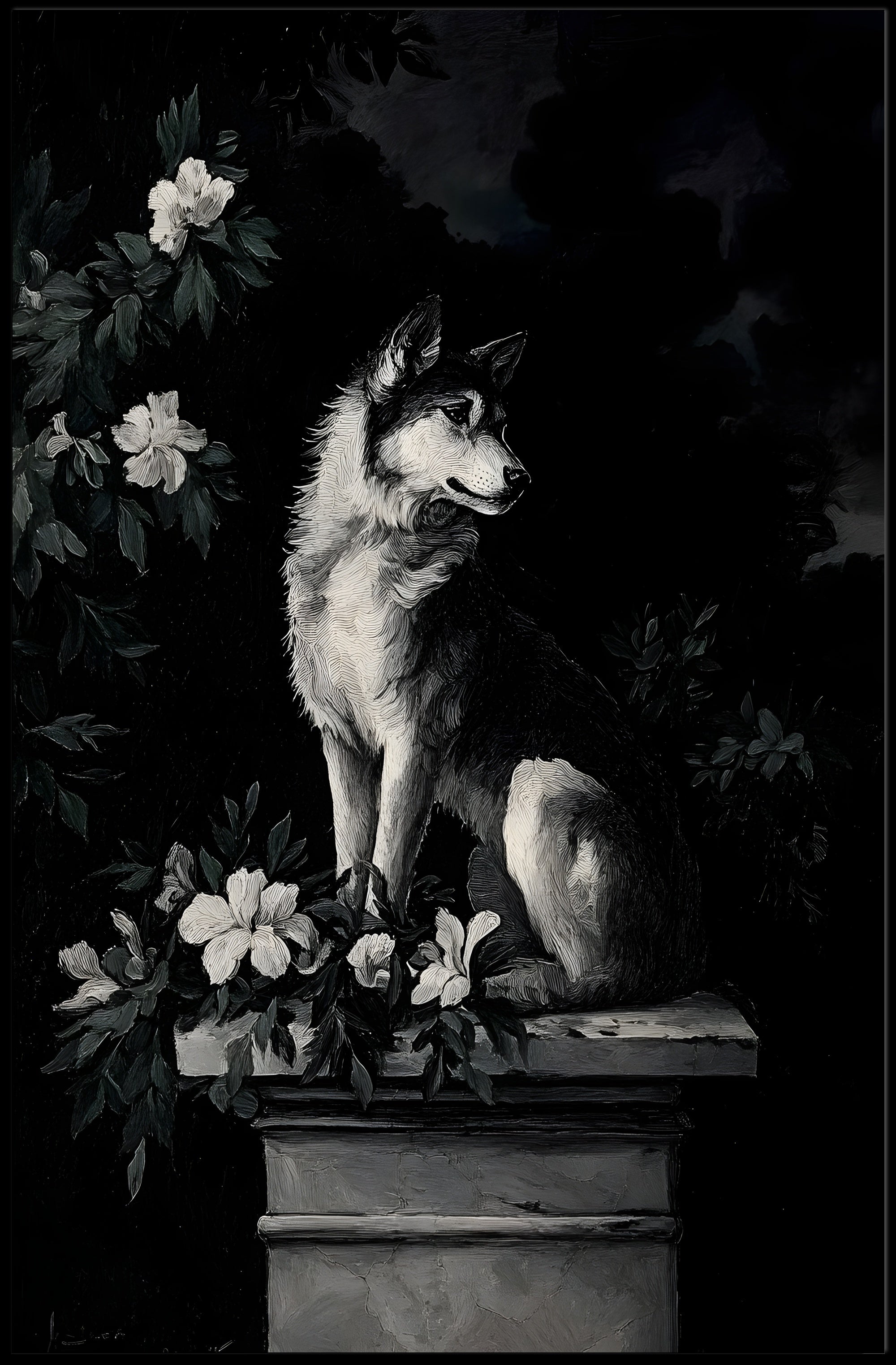 Majestic Husky in Nature Dog Breed Poster PosterGoat