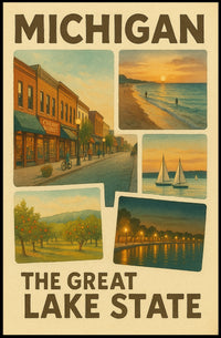 Michigan The Great Lake State Poster