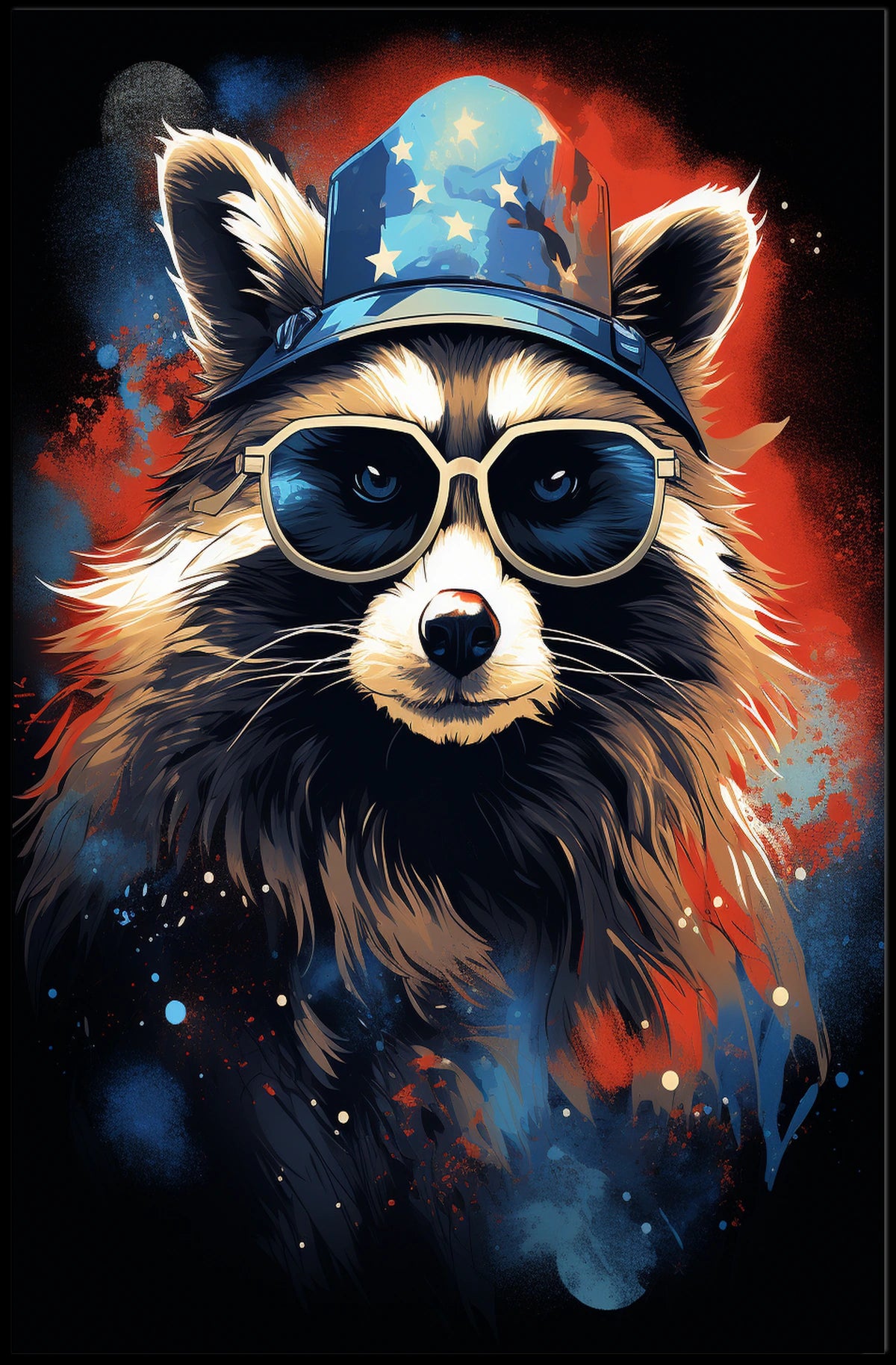 Patriotic Raccoon Poster