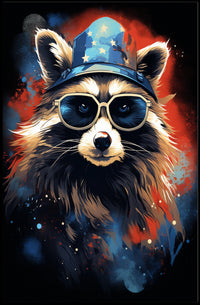 Patriotic Raccoon Poster