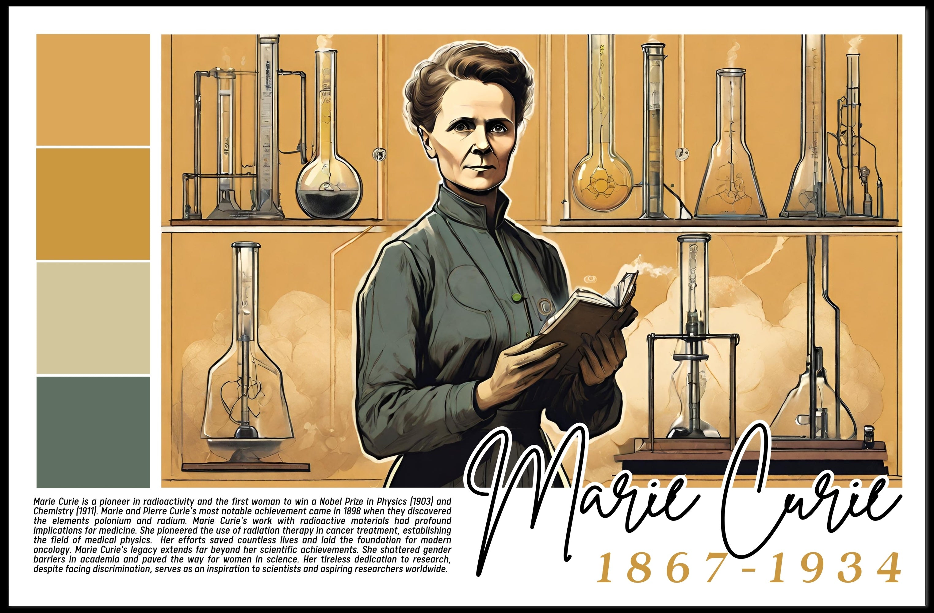 Marie Curie: Pioneer of Radioactivity Poster