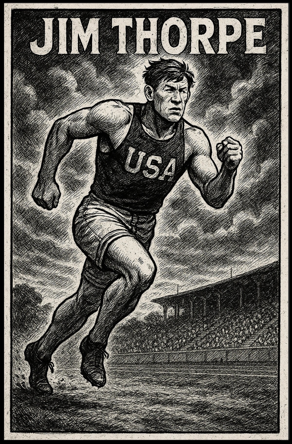 Jim Thorpe Legendary Athlete Poster