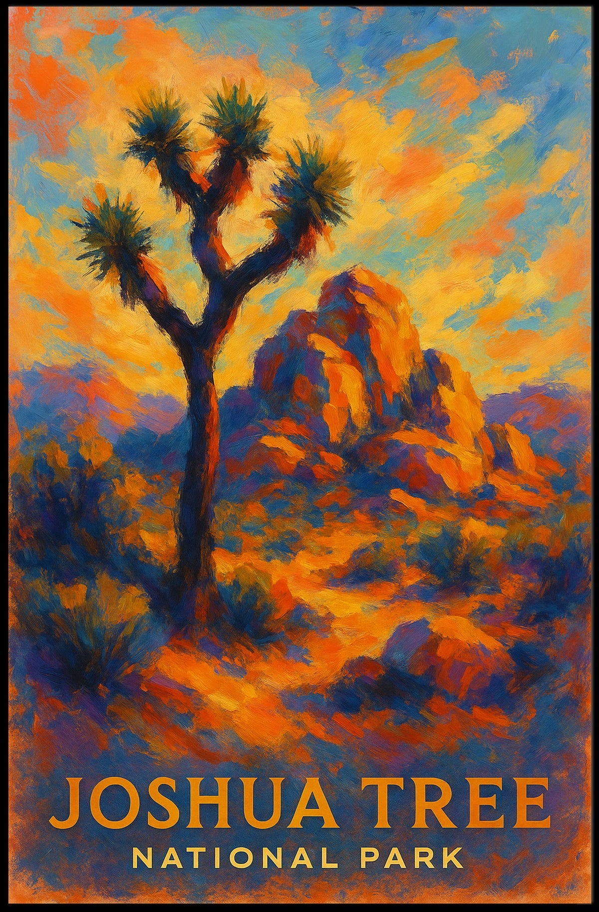Joshua Tree National Park Poster Desert Landscape Wall Art