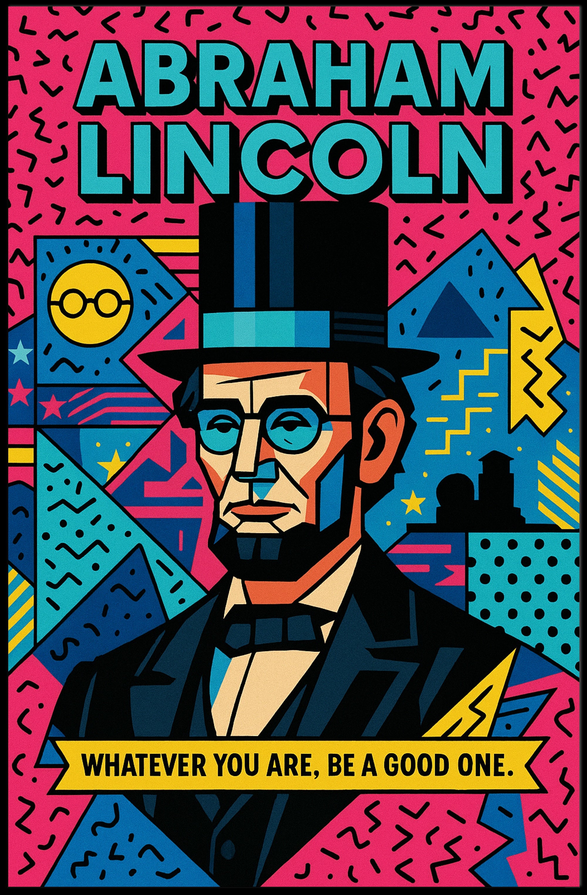 Bold Lincoln Pop Art, Motivational or Quote Poster PosterGoat
