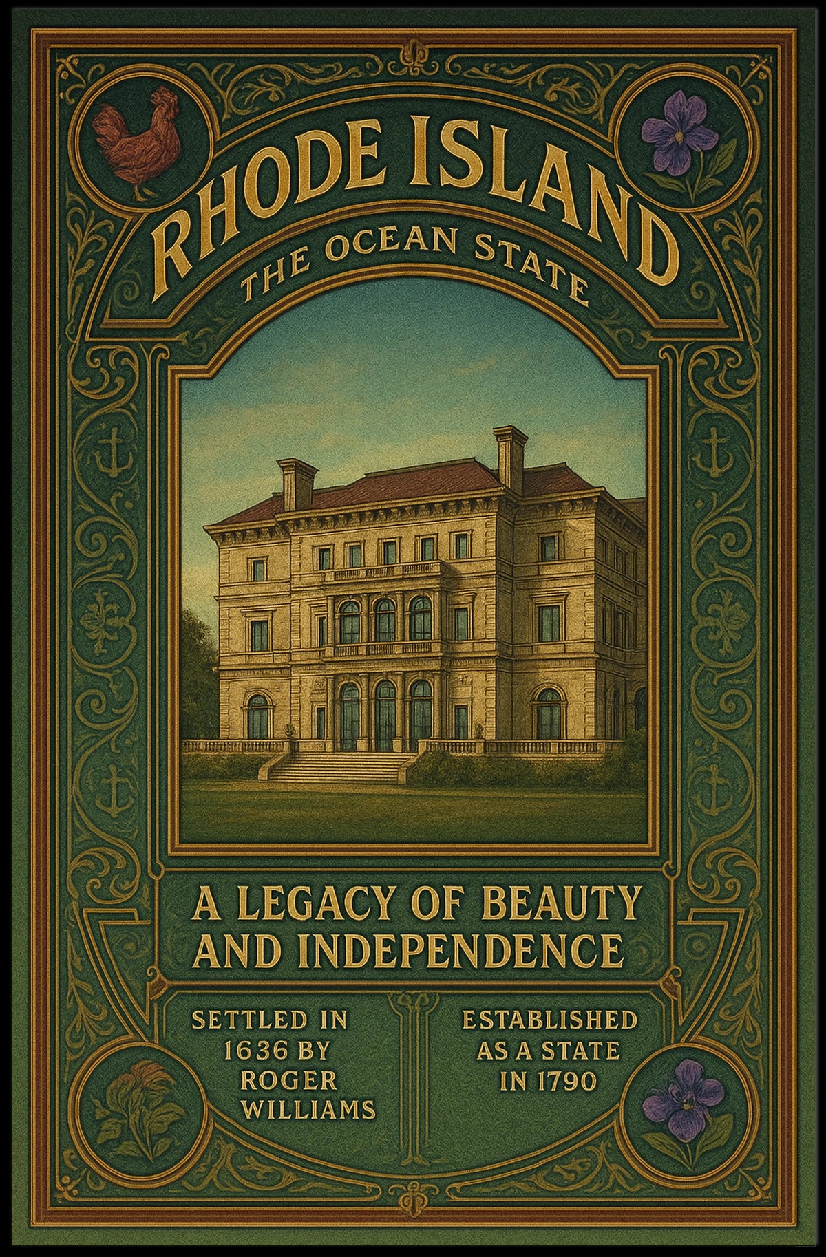 Rhode Island The Ocean State Poster