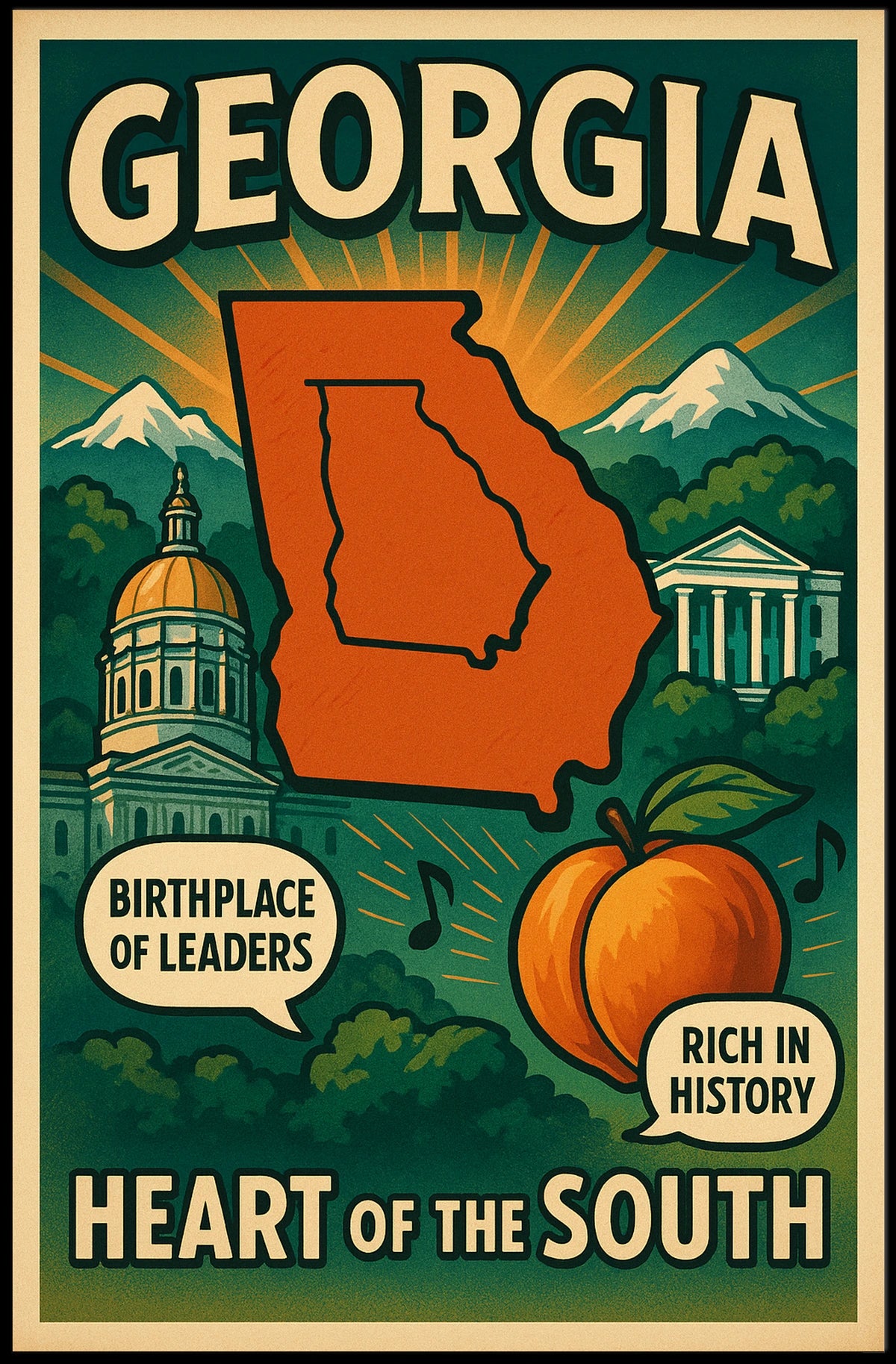Georgia Heart Of The South Poster