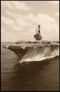 Majestic Aircraft Carrier at Sea Poster