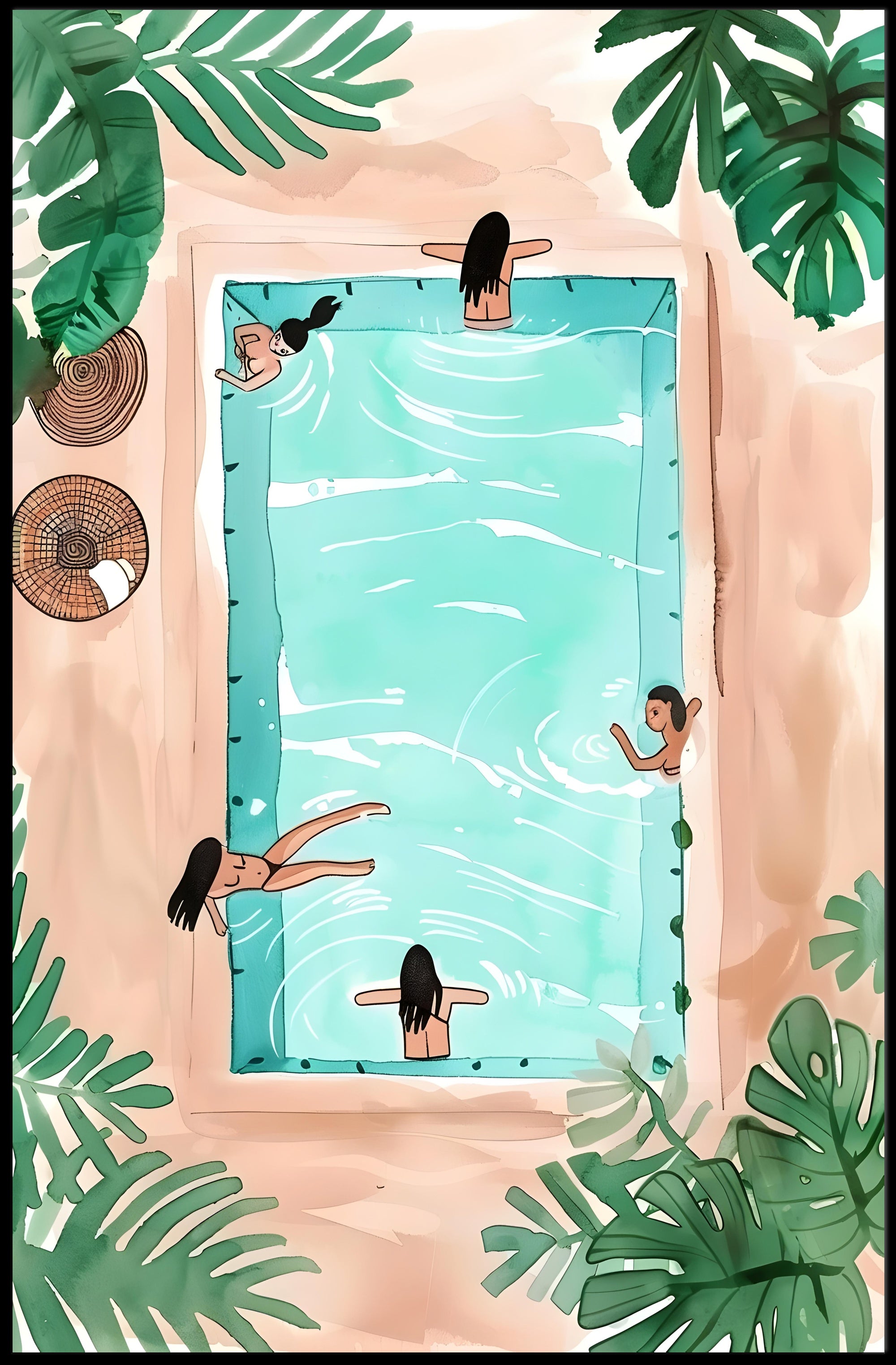 Tropical Poolside Relaxation Poster