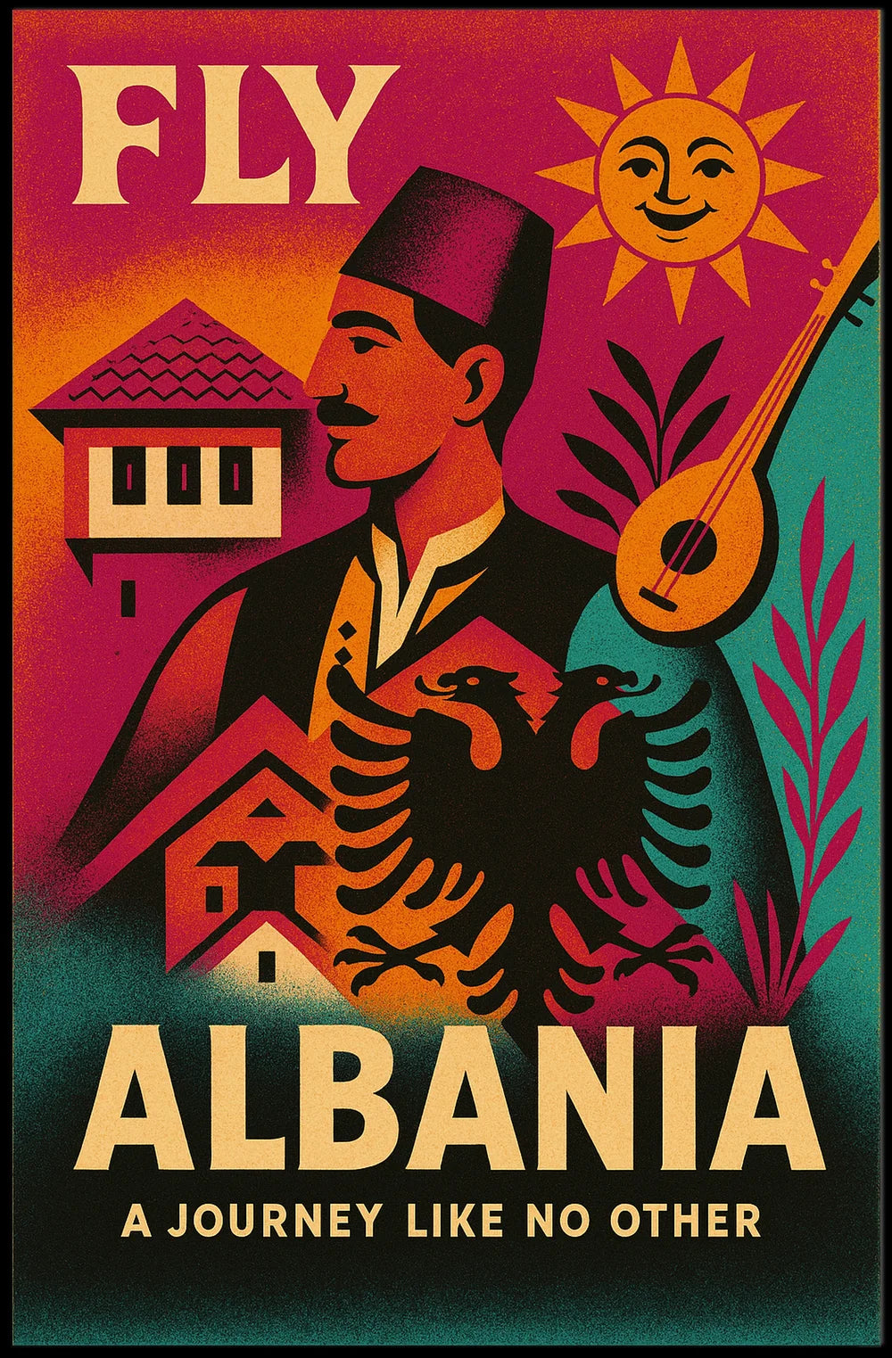 Travel to Vibrant Albania Artistic Cultural Heritage Poster PosterGoat