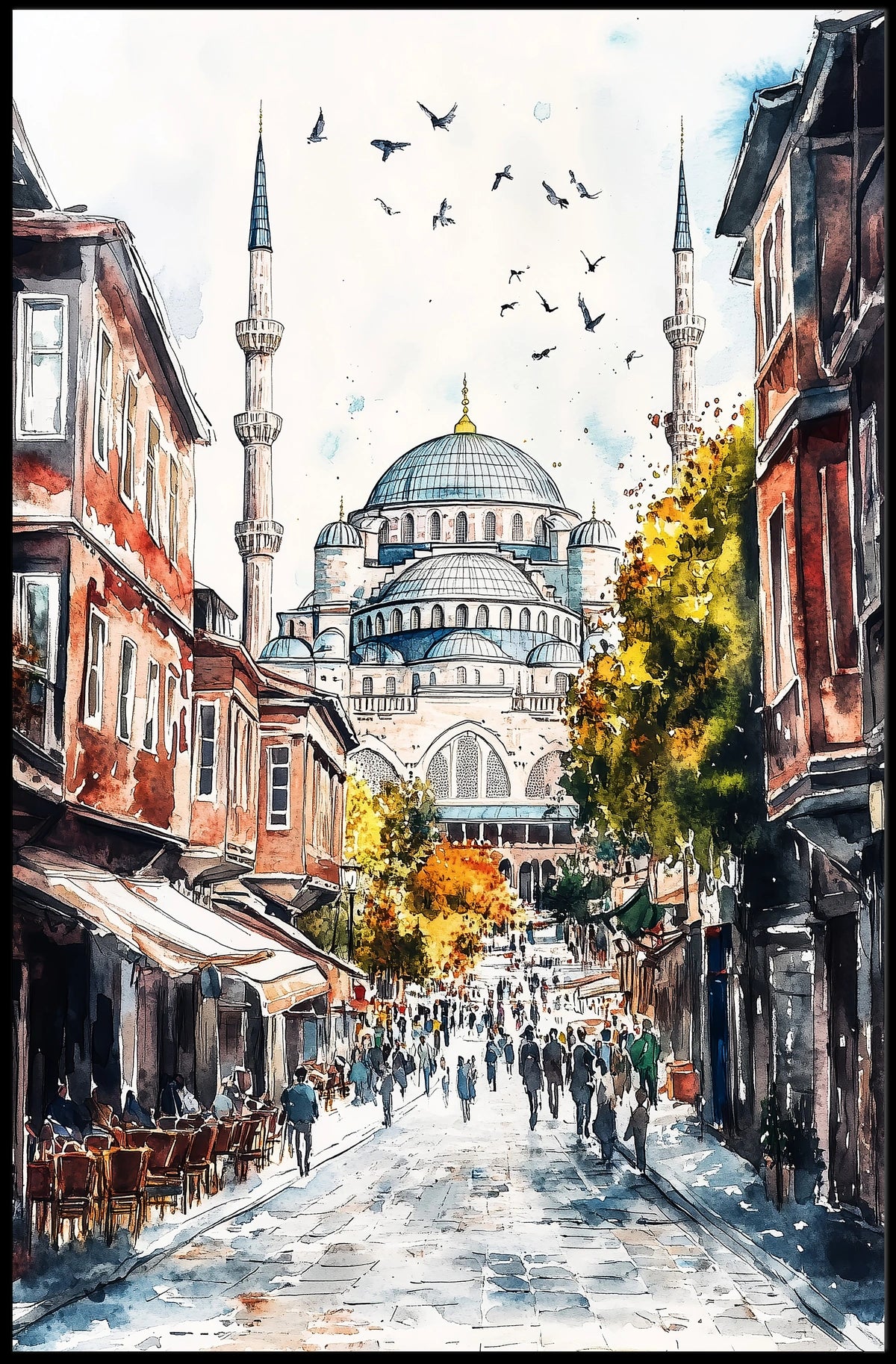 Istanbul Hagia Sophia Street View Landmark Turkey Poster
