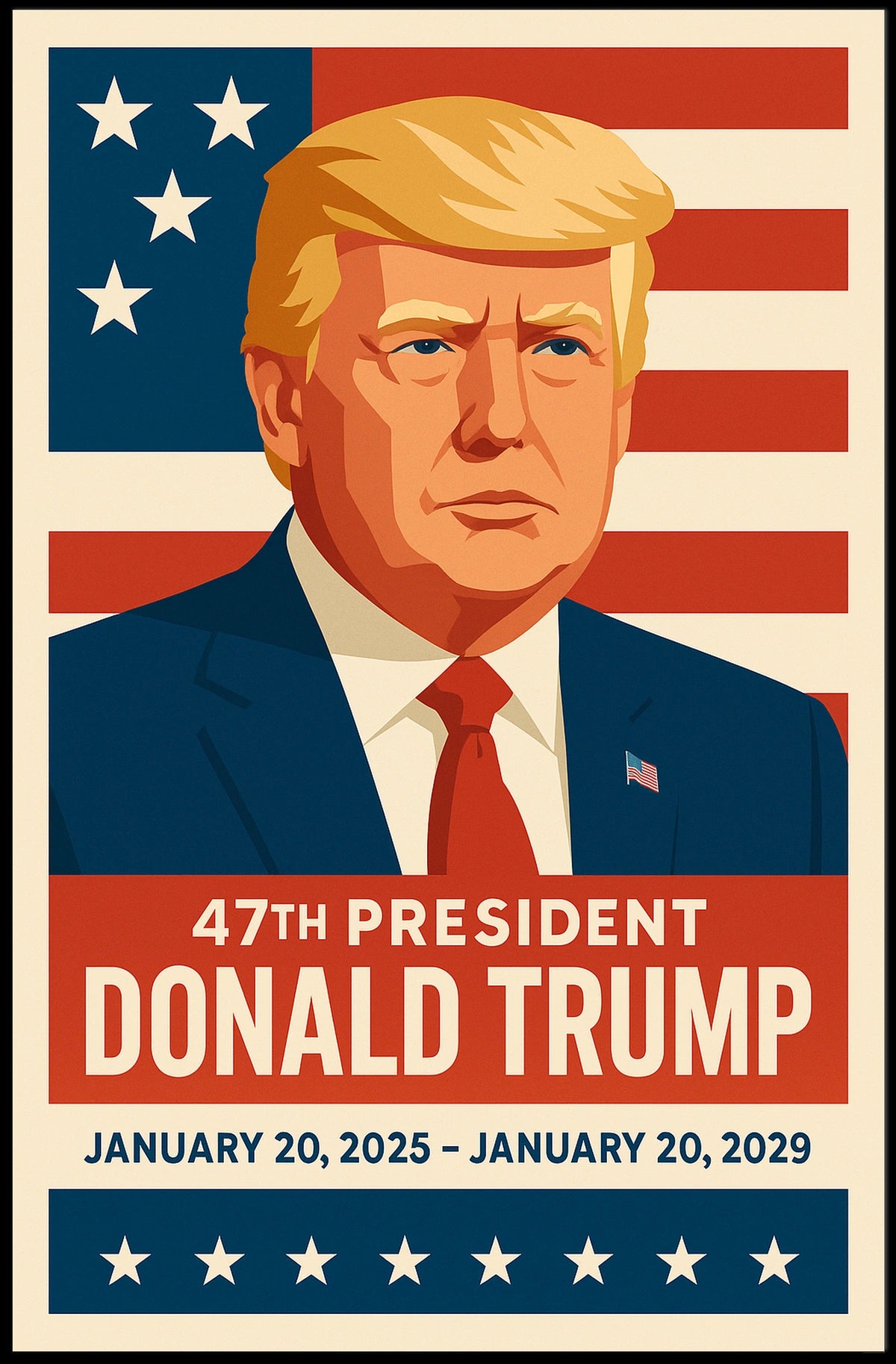 Trump Visionary Leader Patriot Pop Art Poster