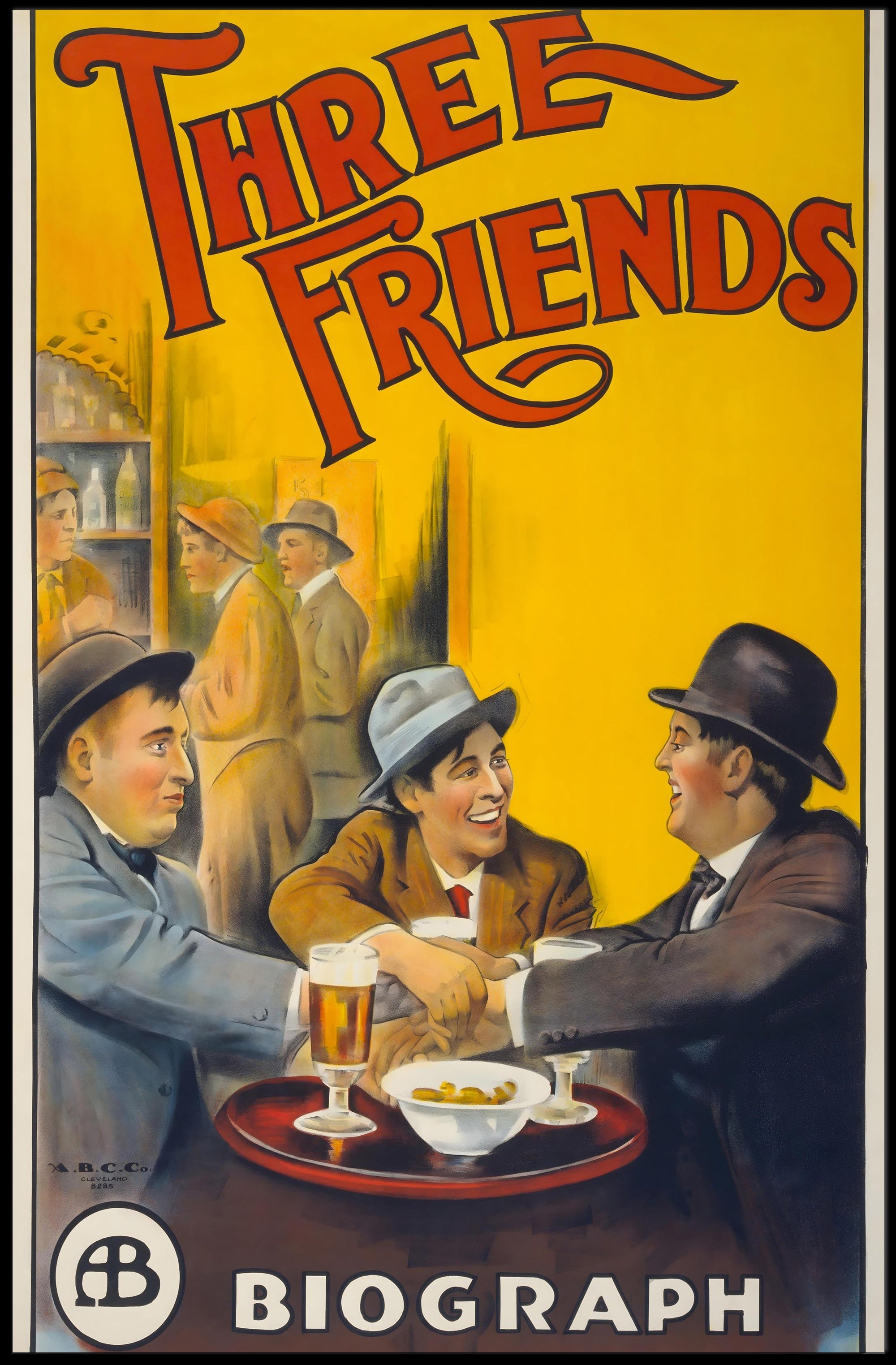 THREE FRIENDS Eye-Catching Abstract Pop Culture Poster