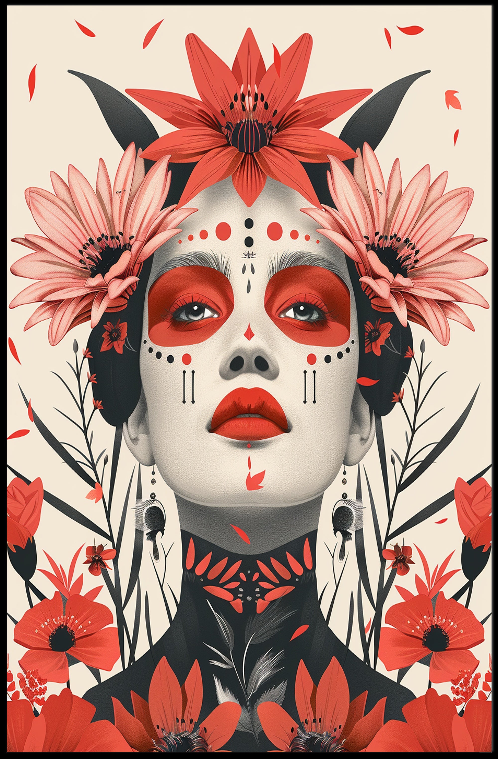 Mystical Floral Portrait Art Poster for Empowerment PosterGoat