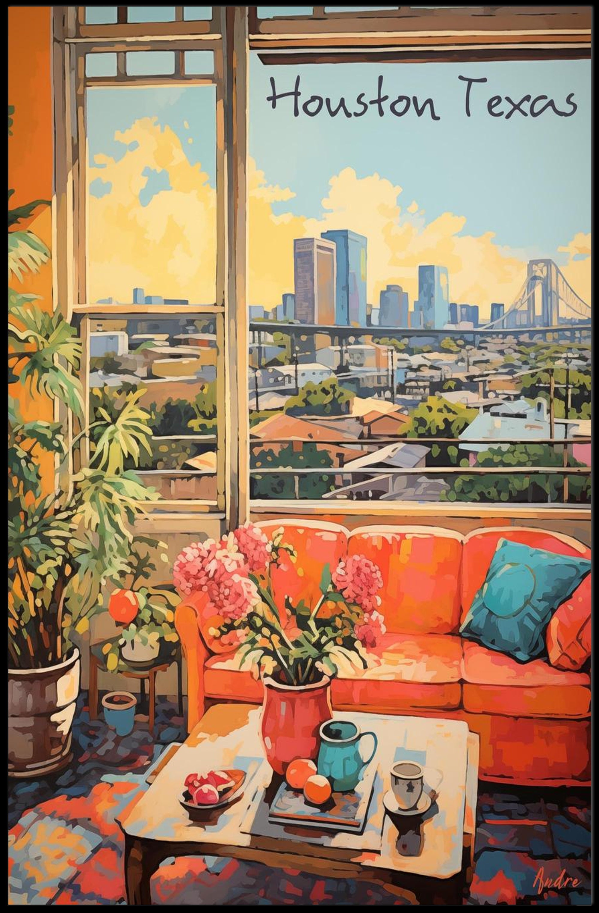 Cozy Houston Living Room View Poster