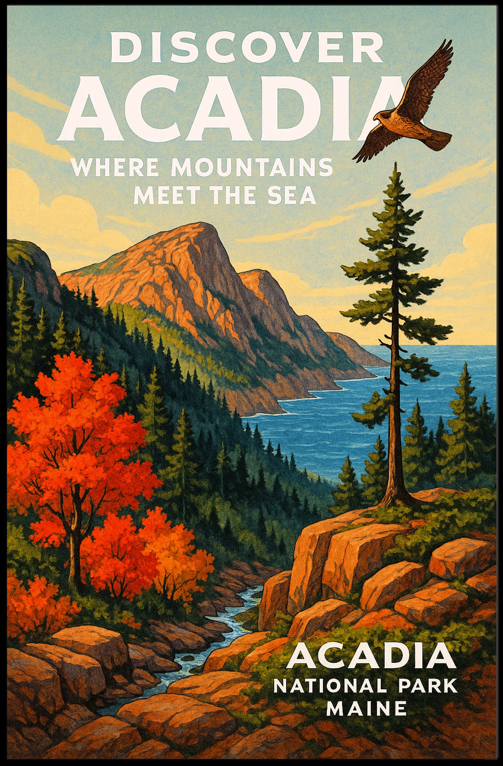 Discover Acadia National Park Poster PosterGoat