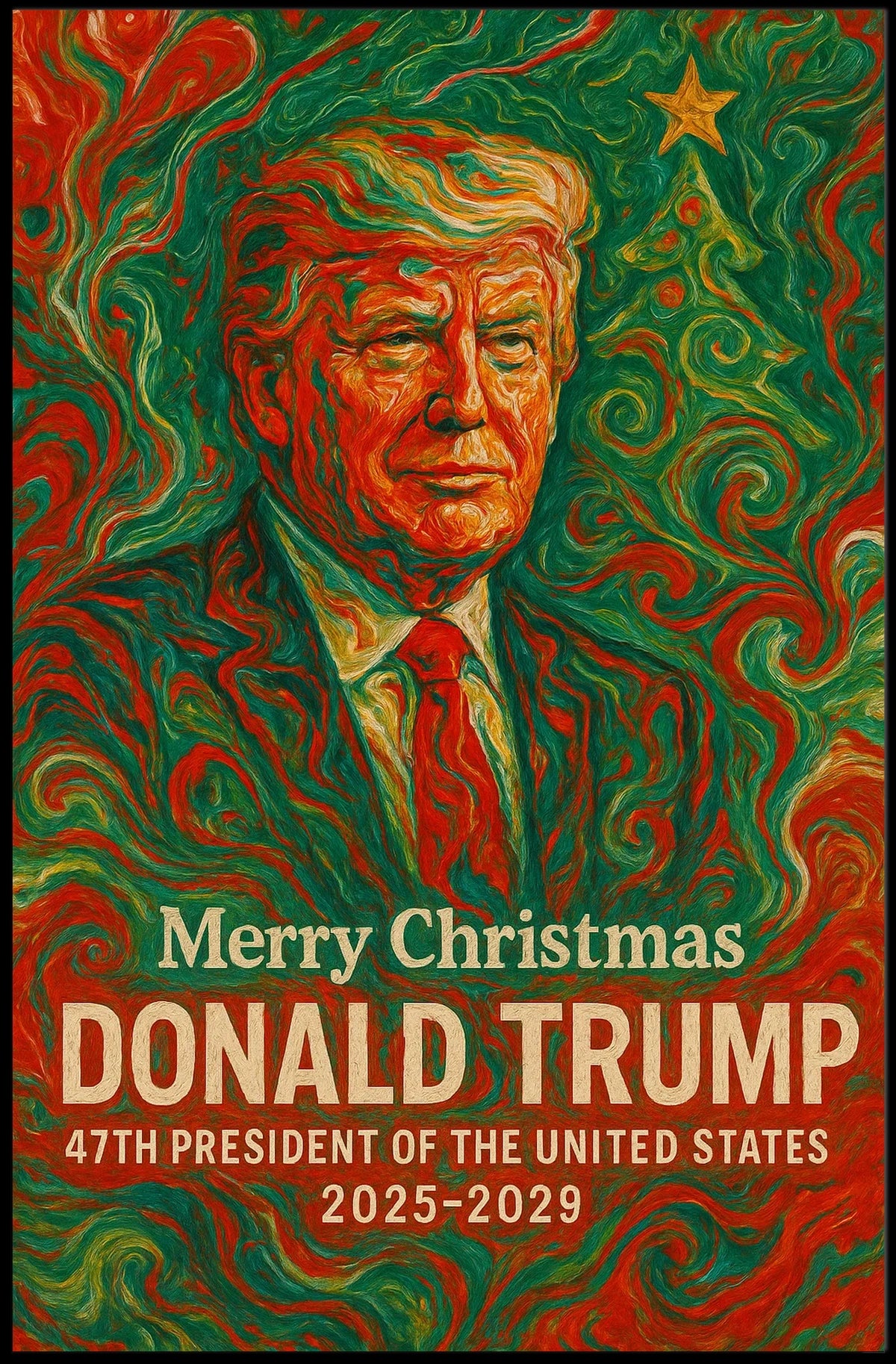 Donald Trump Abstract Christmas Political Poster