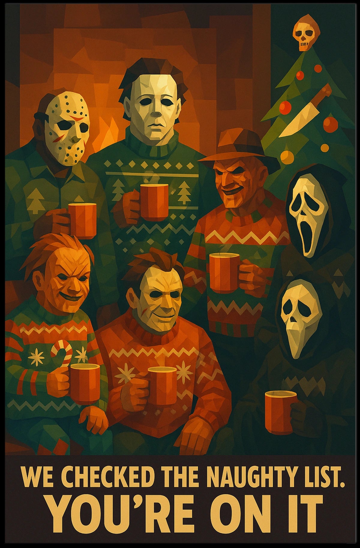 Horror Icons Holiday Gathering Poster