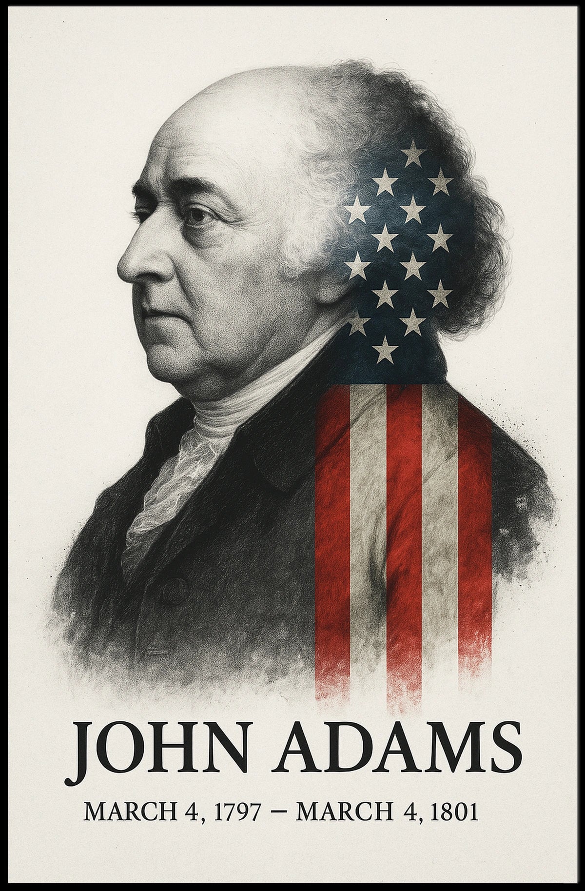 John Adams 2nd President of the United States Reflections Poster