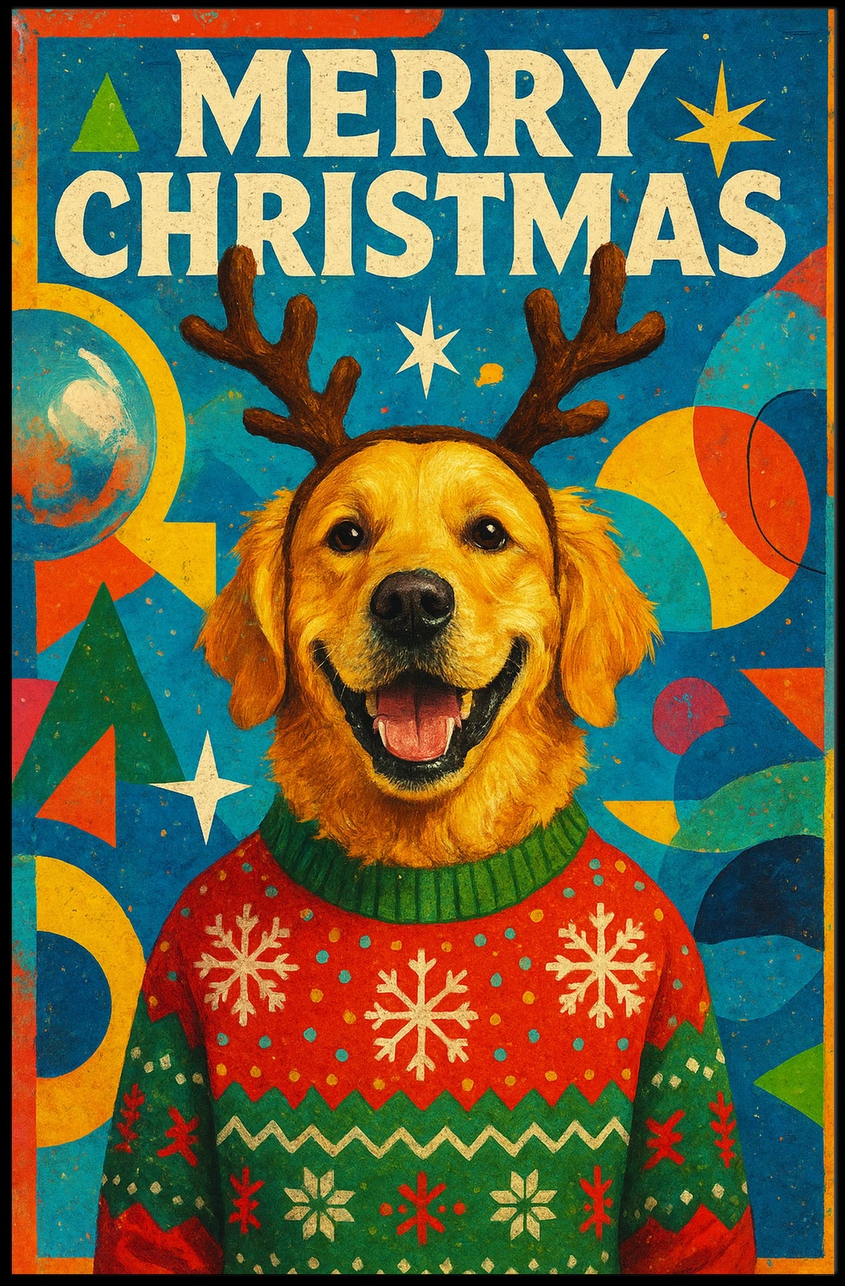 Merry Christmas Canine Poster