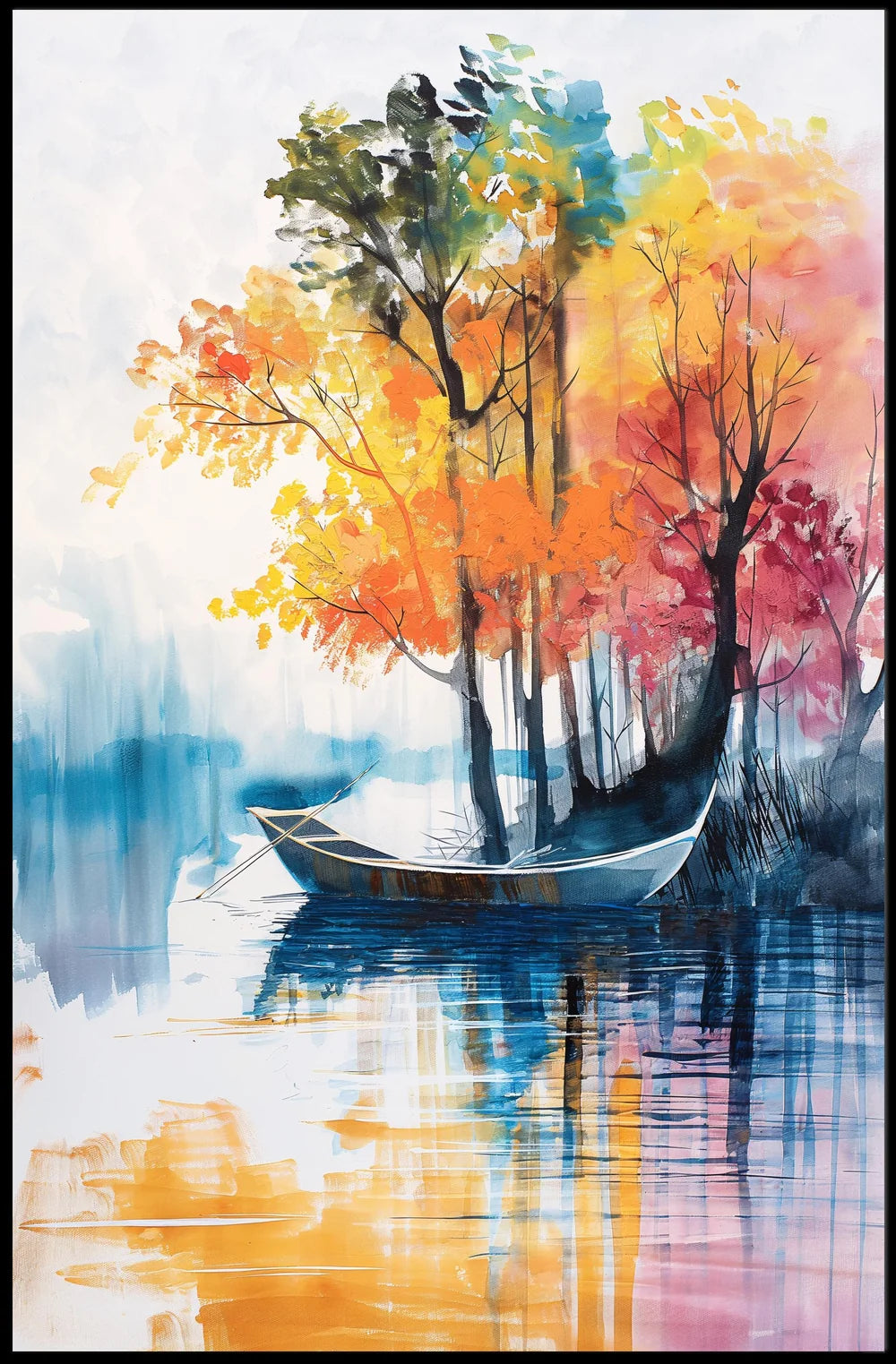 Vintage Car and Retro Architecture Art Poster