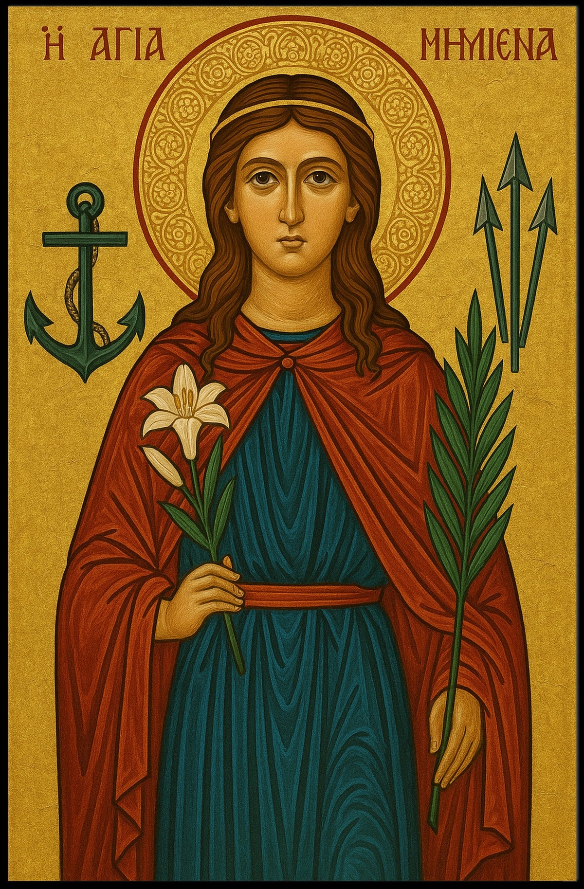 St. Philomena Byzantine Icon Traditional Style Poster