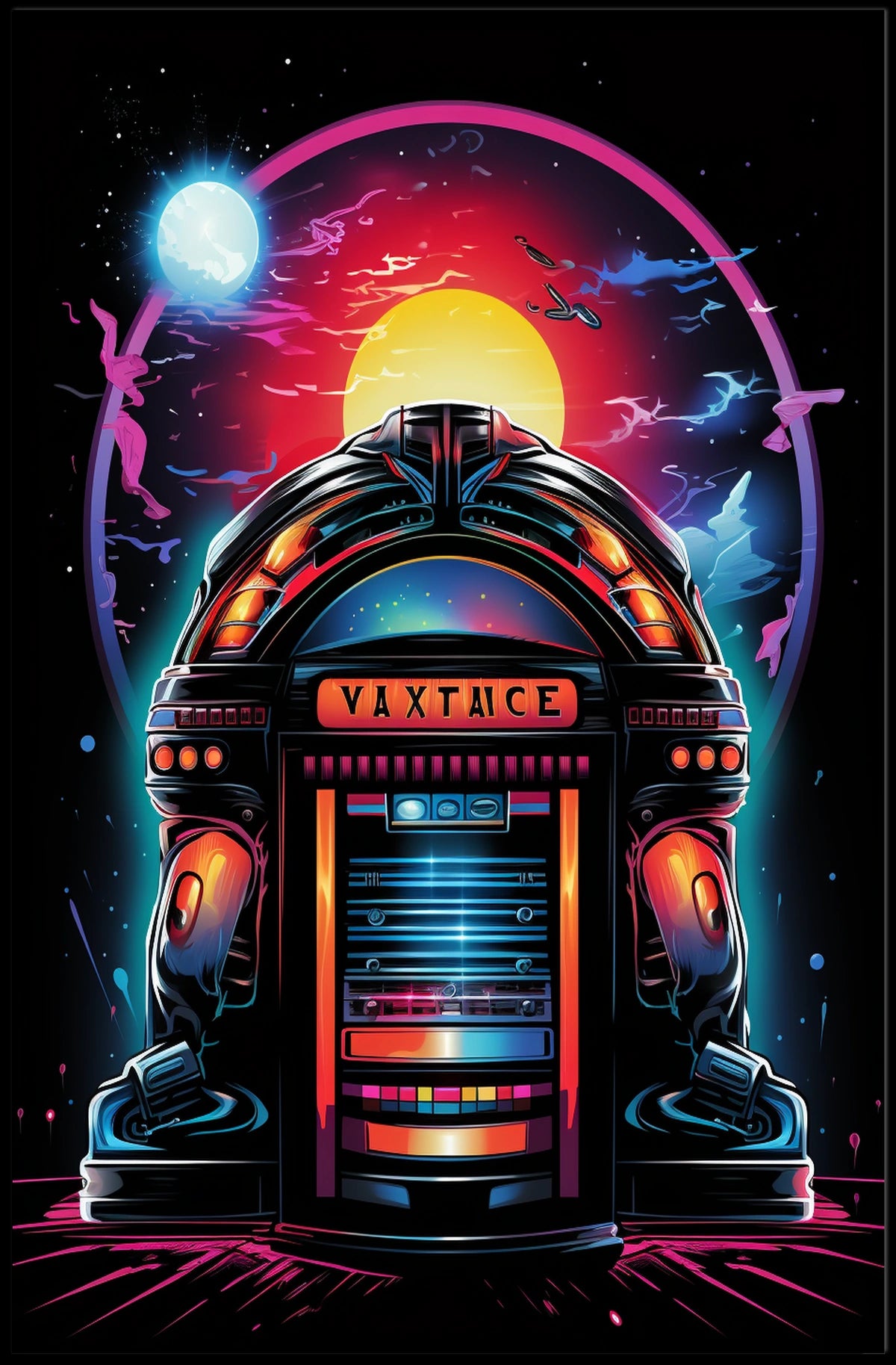 Retro Futuristic Jukebox Poster