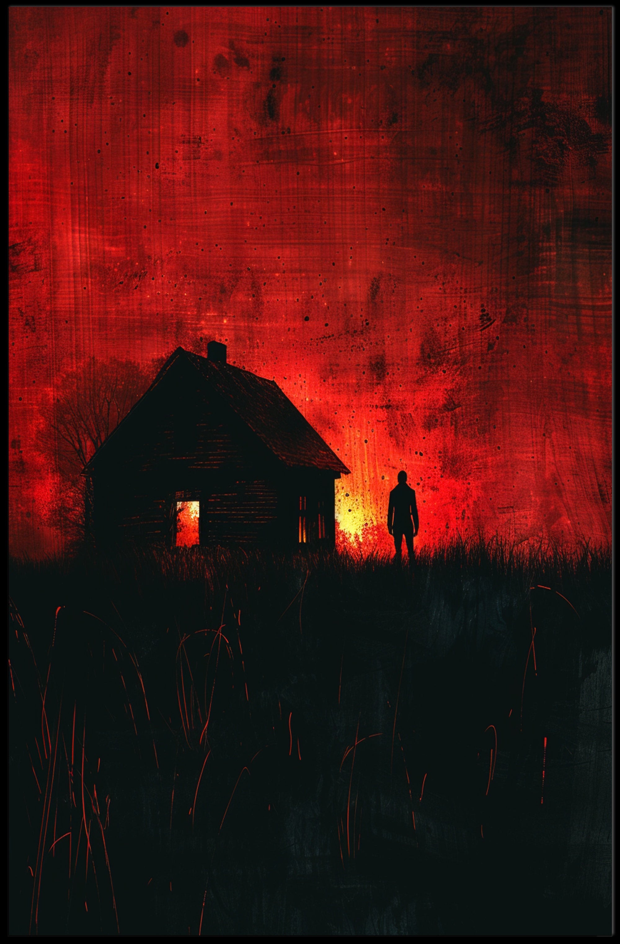 Haunting Silhouette Horror Scene Artistic Poster PosterGoat