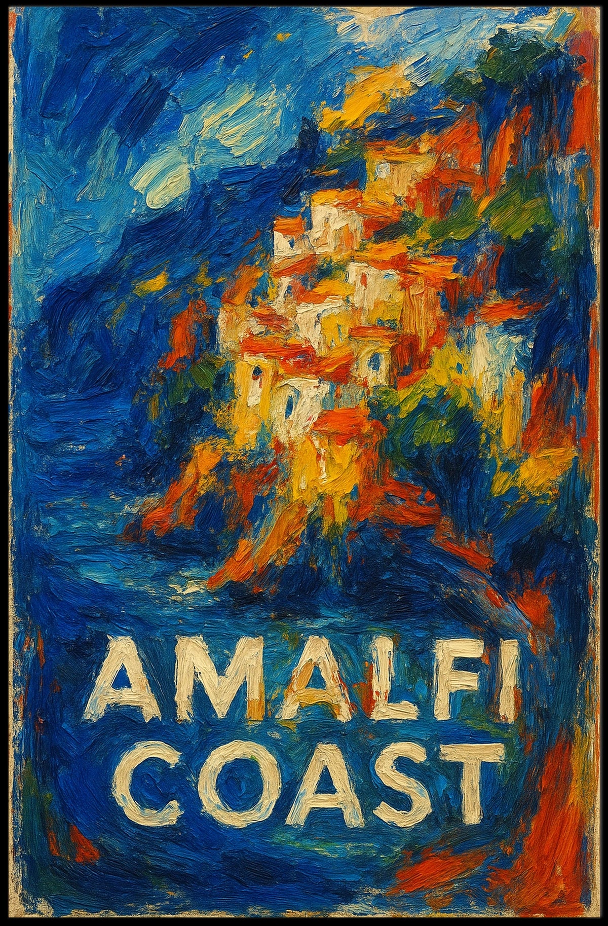 Amalfi Coast Poster Wall Art Coastal Decor 18x24 Scenic