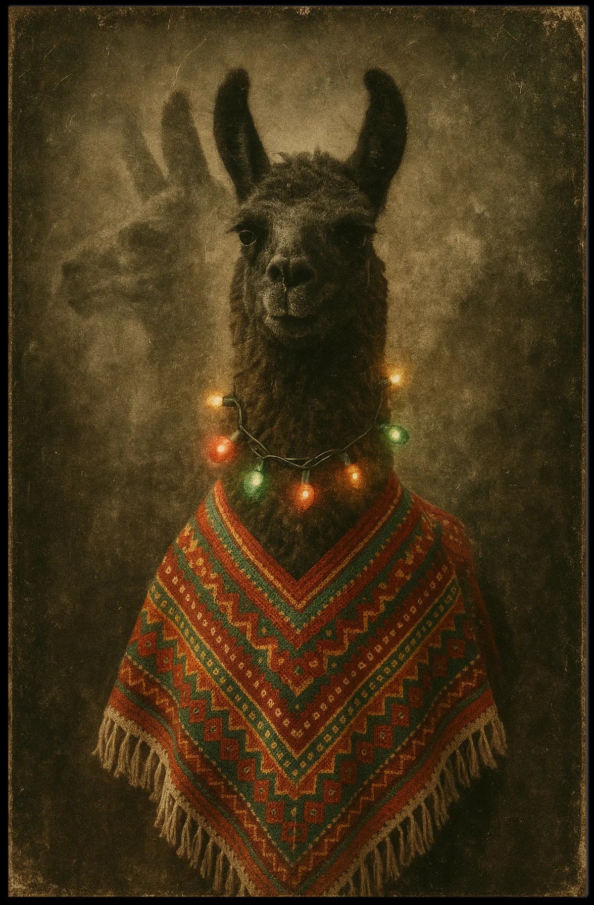 Llama Portrait Poster