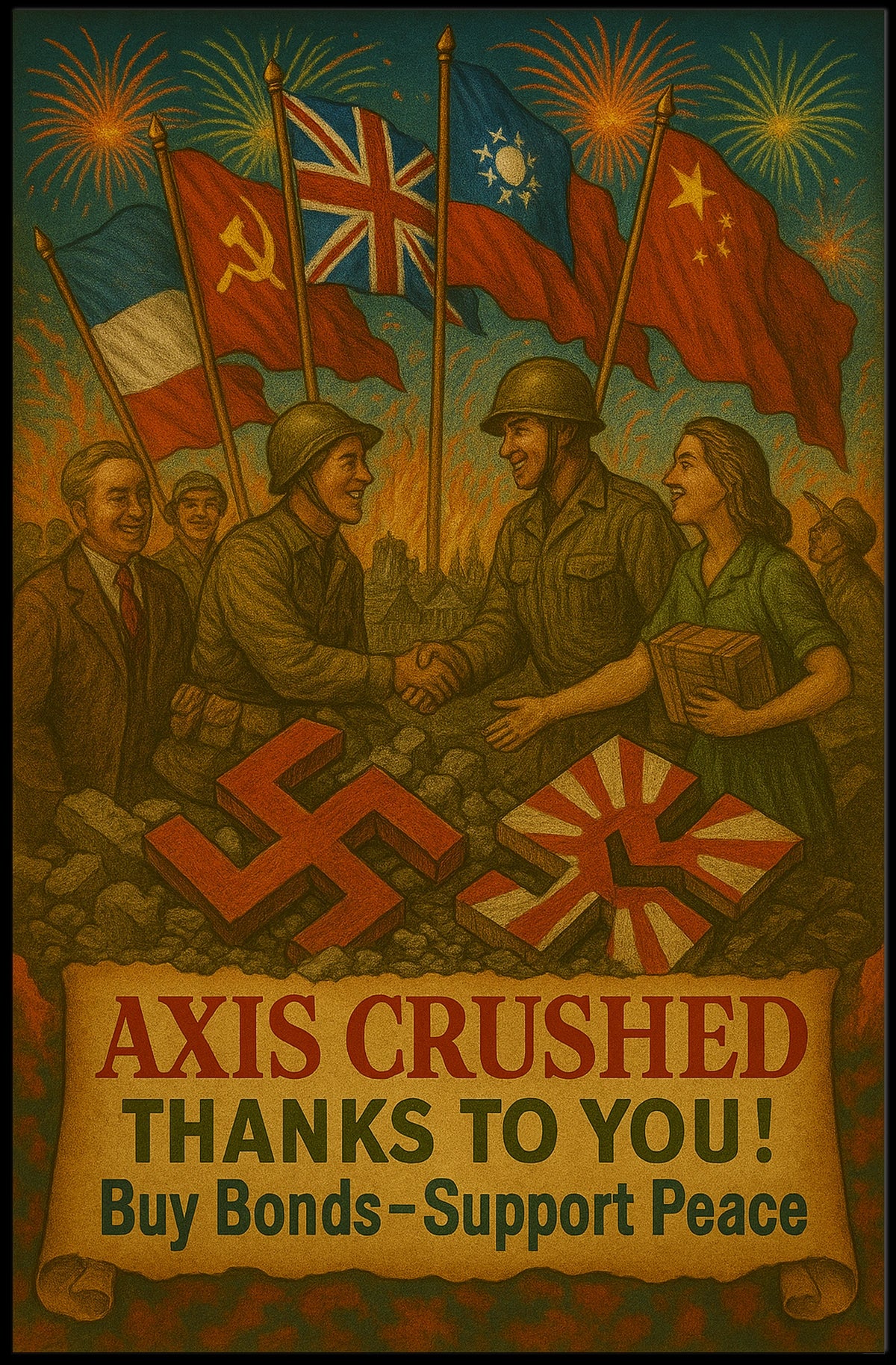Axis Crushed Support Peace Poster