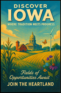 Discover Iowa Where Tradition Meets Progress Poster