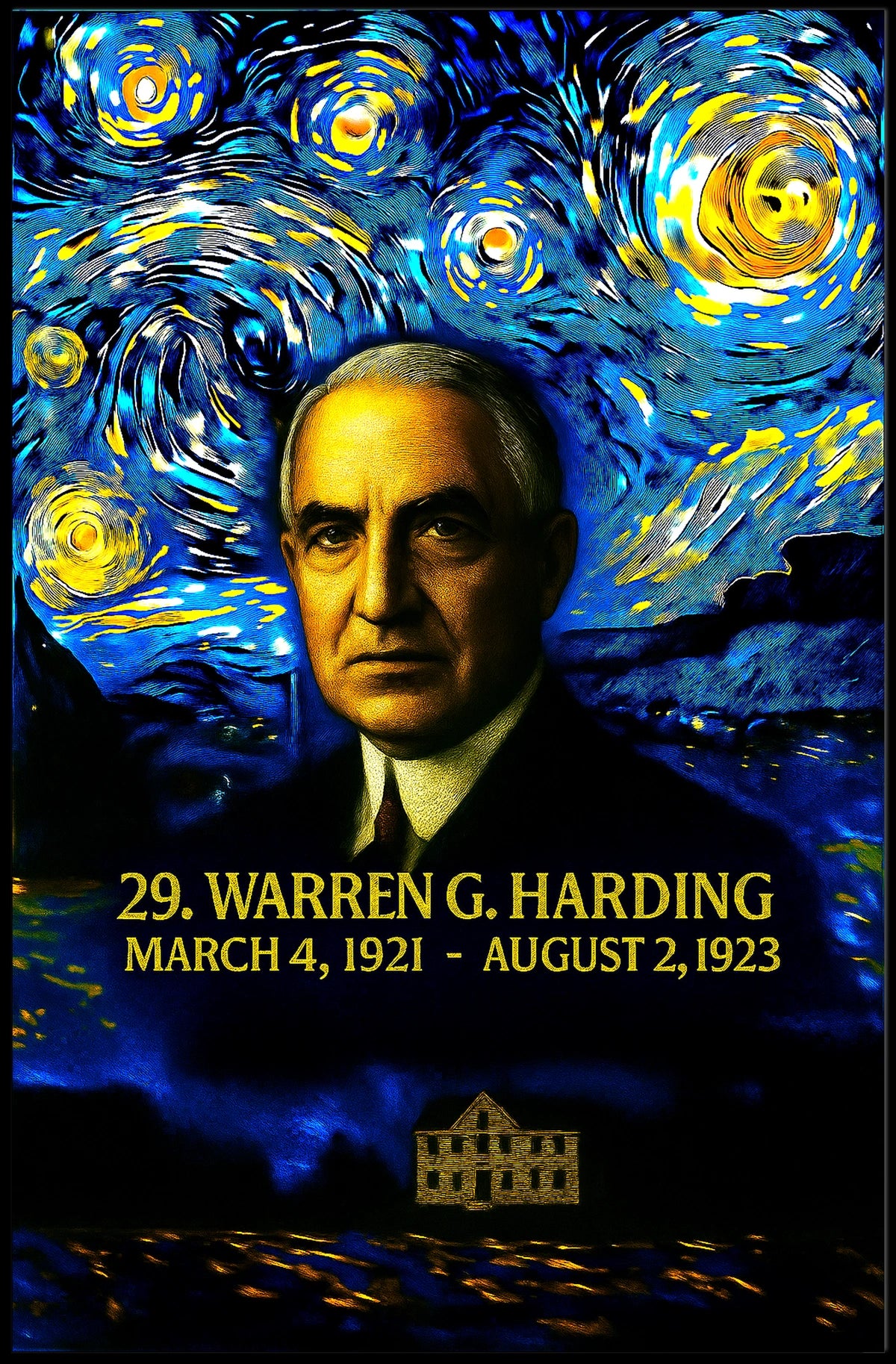 Warren G. Harding 29th President of the United States Presidential Masterpiece Series Poster