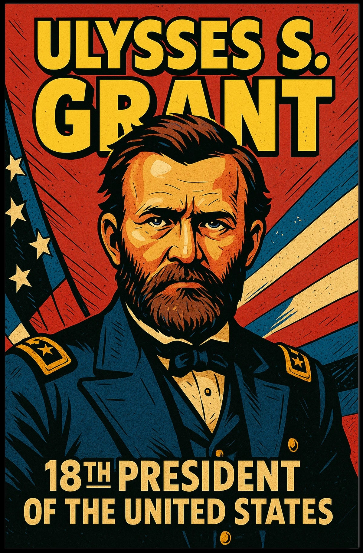 Ulysses S Grant 18th President Poster Wall Art Decor