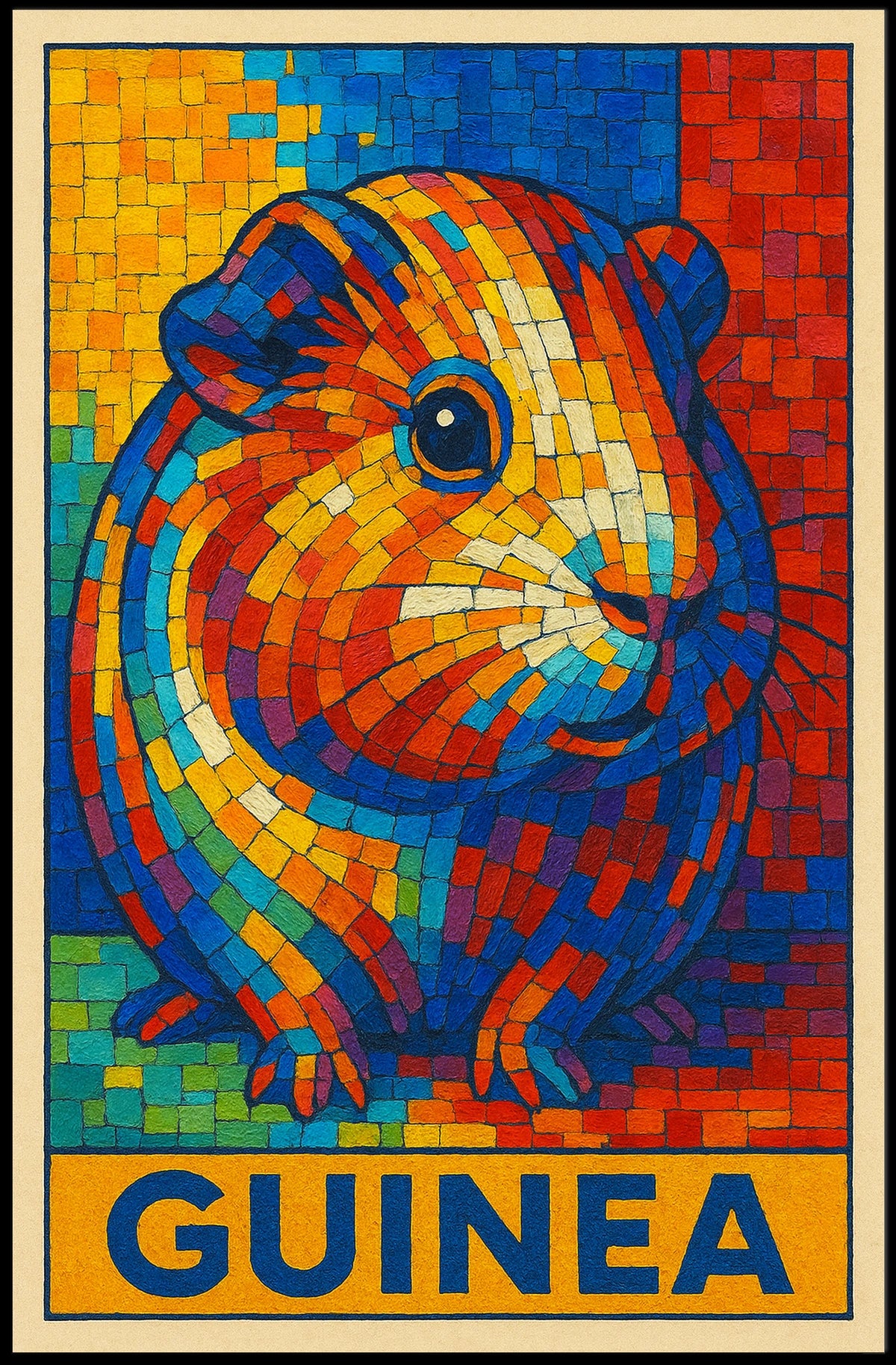 Vibrant Guinea Mosaic Poster