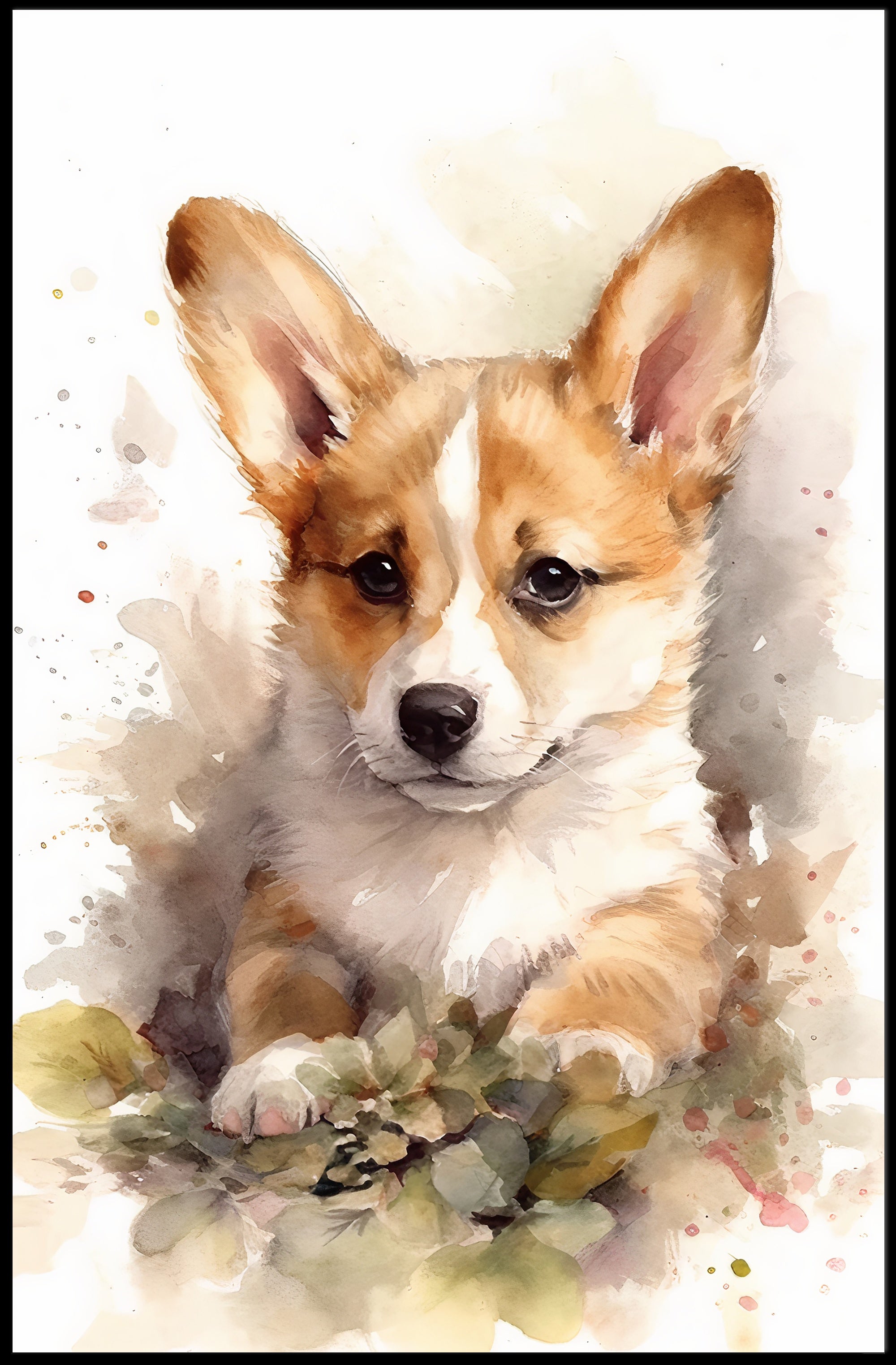 Corgi Watercolor Poster Wall Art Print Home Decor