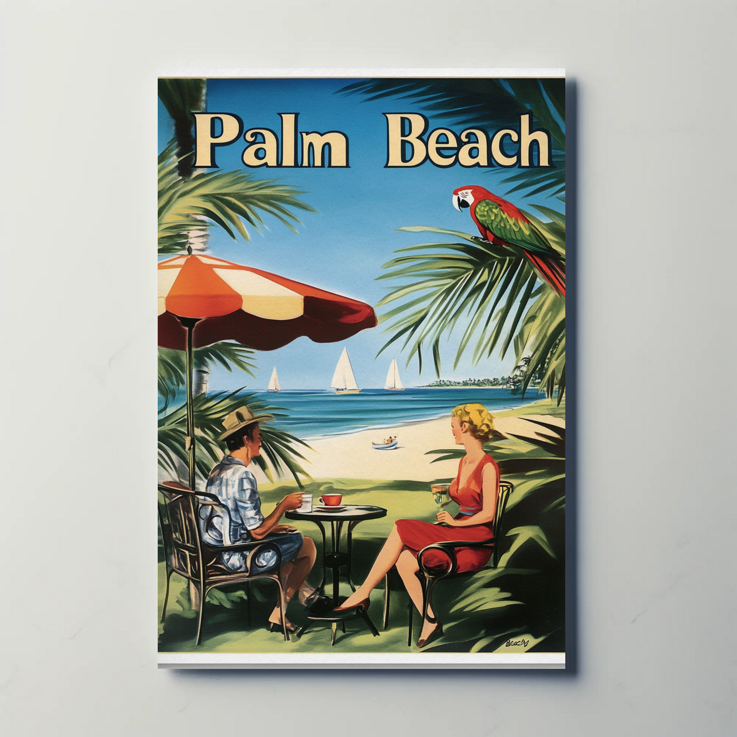 Palm Beach Vintage Poster Beach Tea