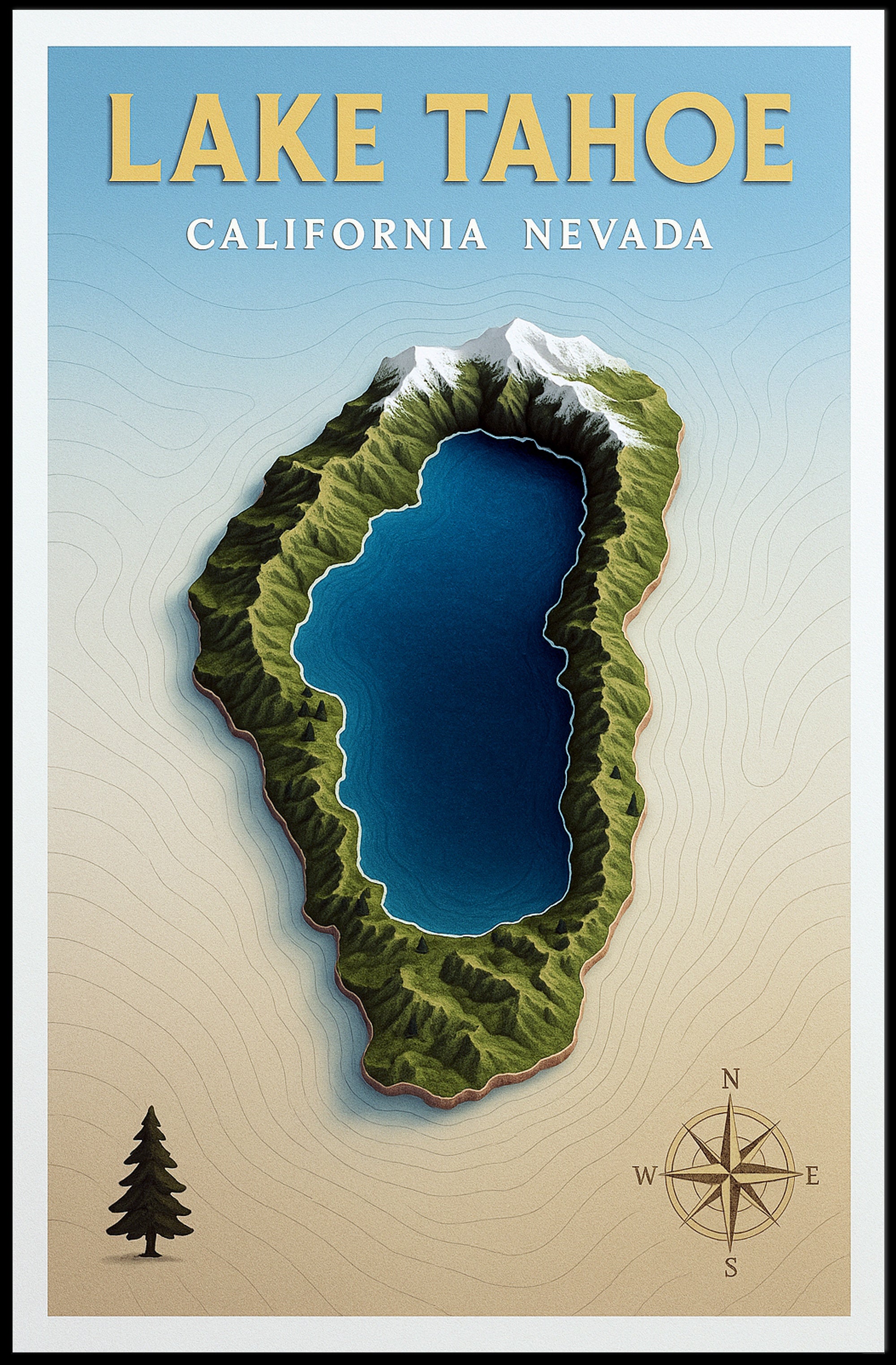 Lake Tahoe Adventure Poster PosterGoat