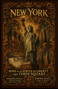 New York City Landmarks And Towers Poster Vintage Wall Art