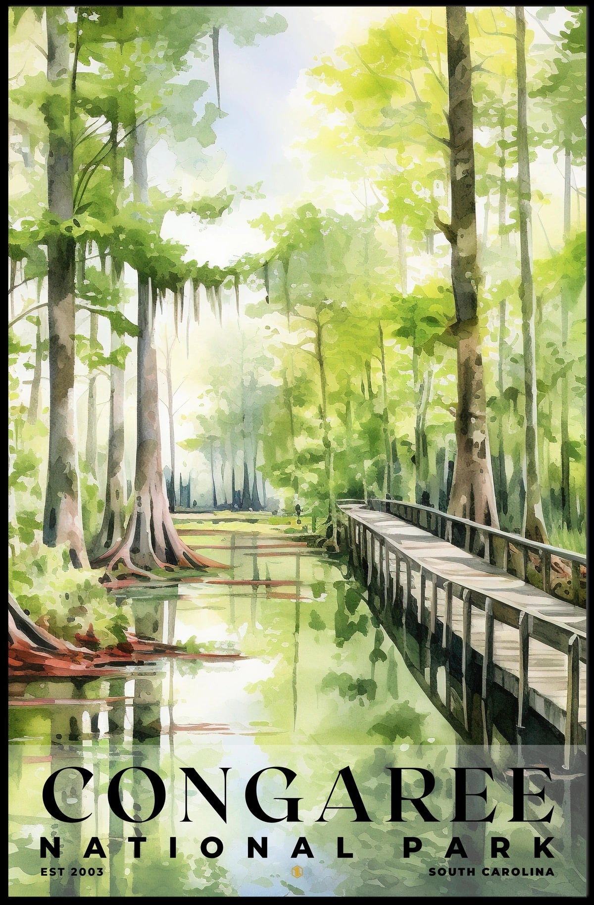Congaree Watercolor Wall Art Poster