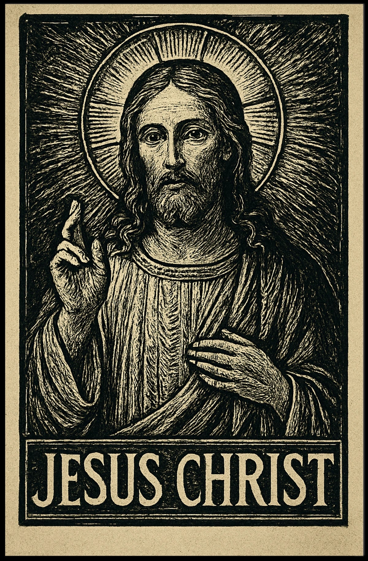 Jesus Christ Iconic Religious Figure Poster